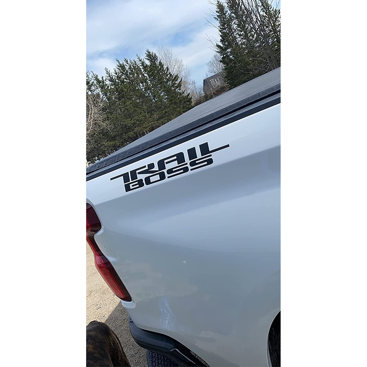 Pair Set Trail Boss Bedside Decal Stickers Nameplate Replacement For 2019-2023 Z71 Silverado 1500 2500 Hd Next Gen (Black)