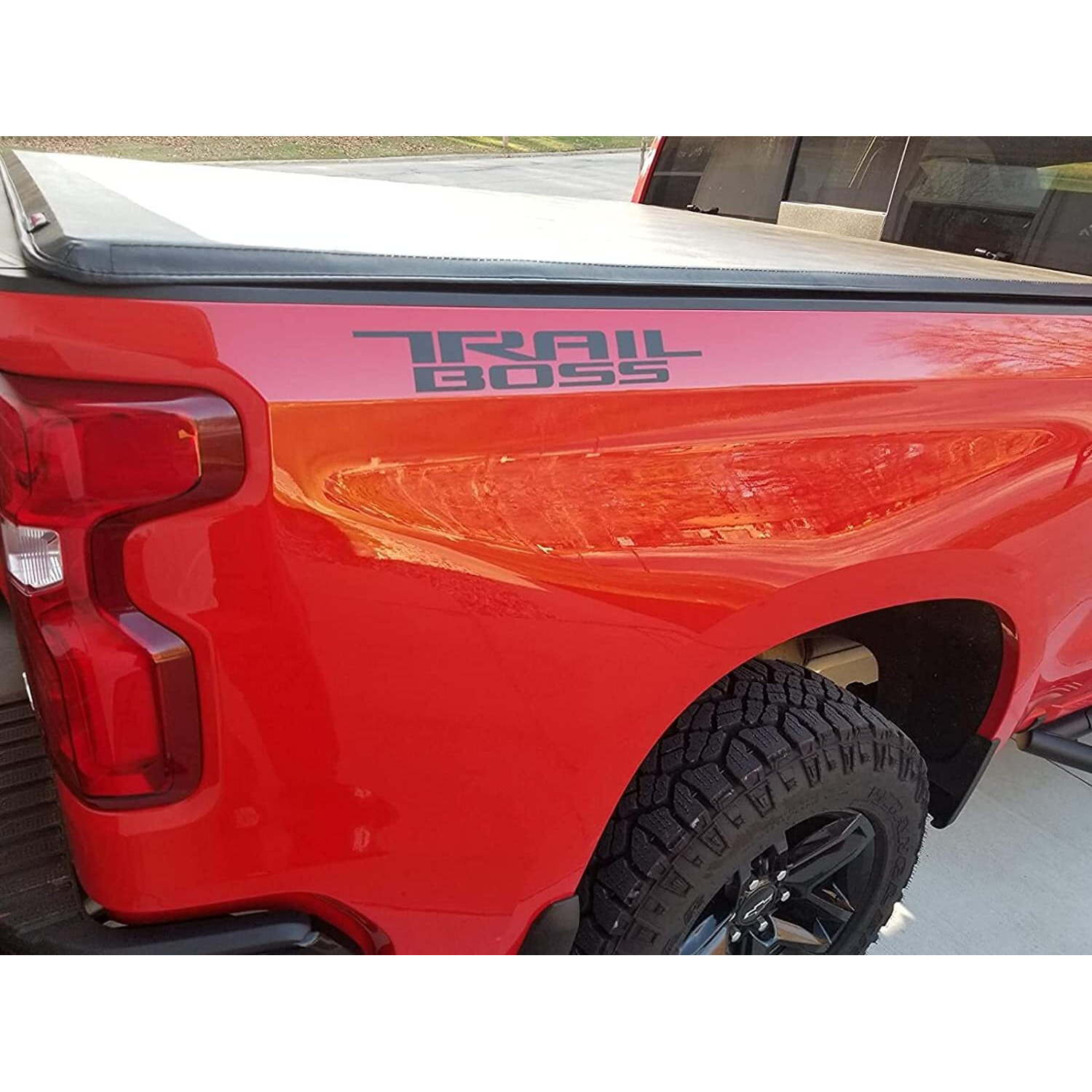 Pair Set Trail Boss Bedside Decal Stickers Nameplate Replacement For 2019-2023 Z71 Silverado 1500 2500 Hd Next Gen (Black)