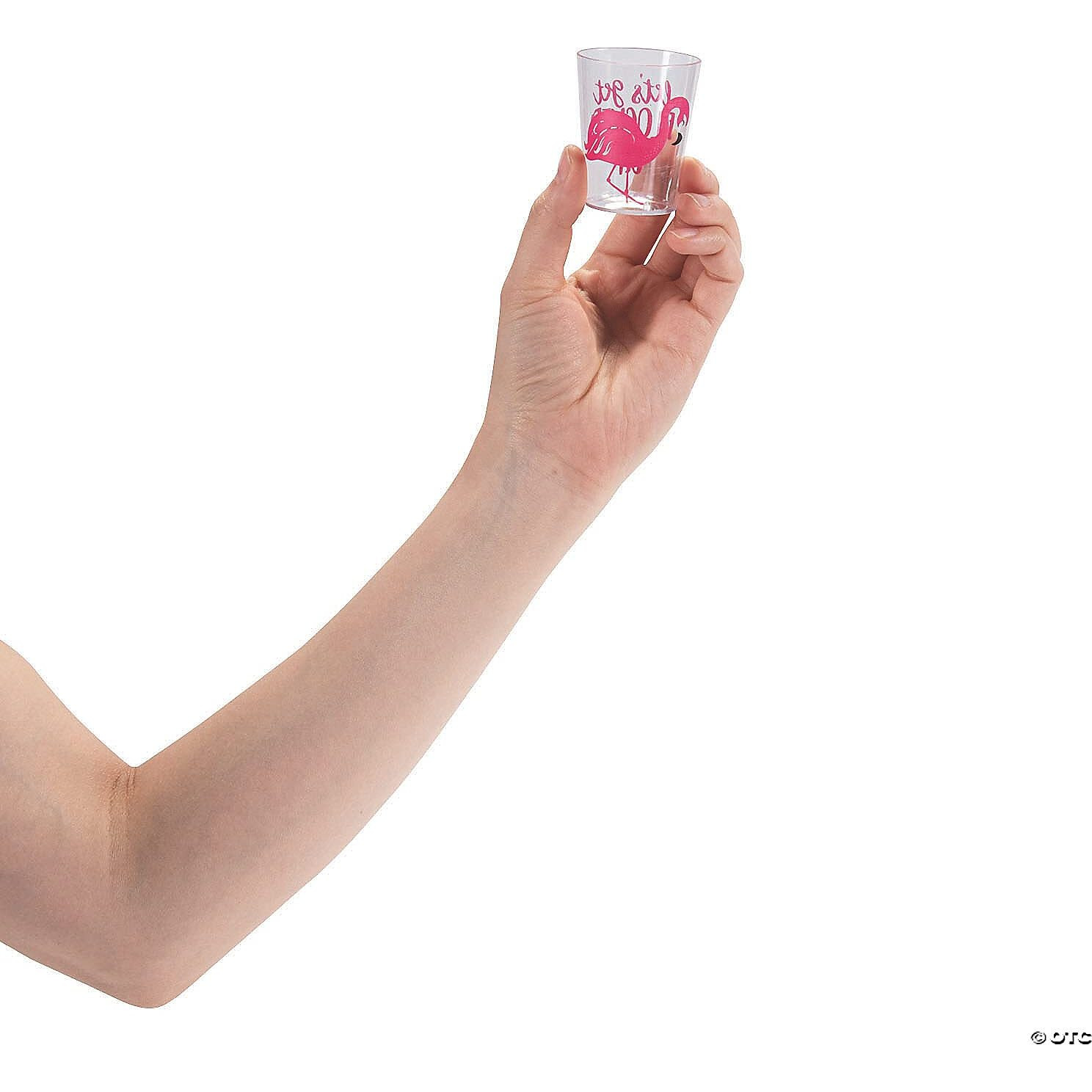 Fun Express Set Of 24 Pieces Luau Flamingo Plastic Shot Glasses  Holds 2 Oz  Bpa Free Plastic  Pool Party Supplies  Clear