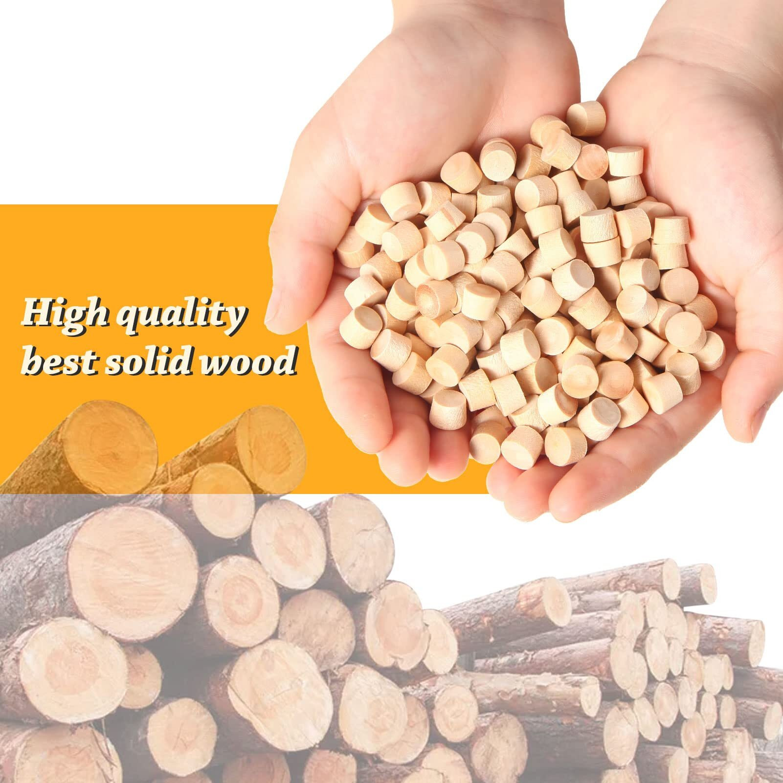 200 Pieces Flat Head Wood Plugs Screw Hole Plugs 3/8 Inch Screw Plug Wooden Button Plugs Hole Plugs Wood Caps Wood Screw Covers Wooden Screw Plugs(200  3/8 Inch)