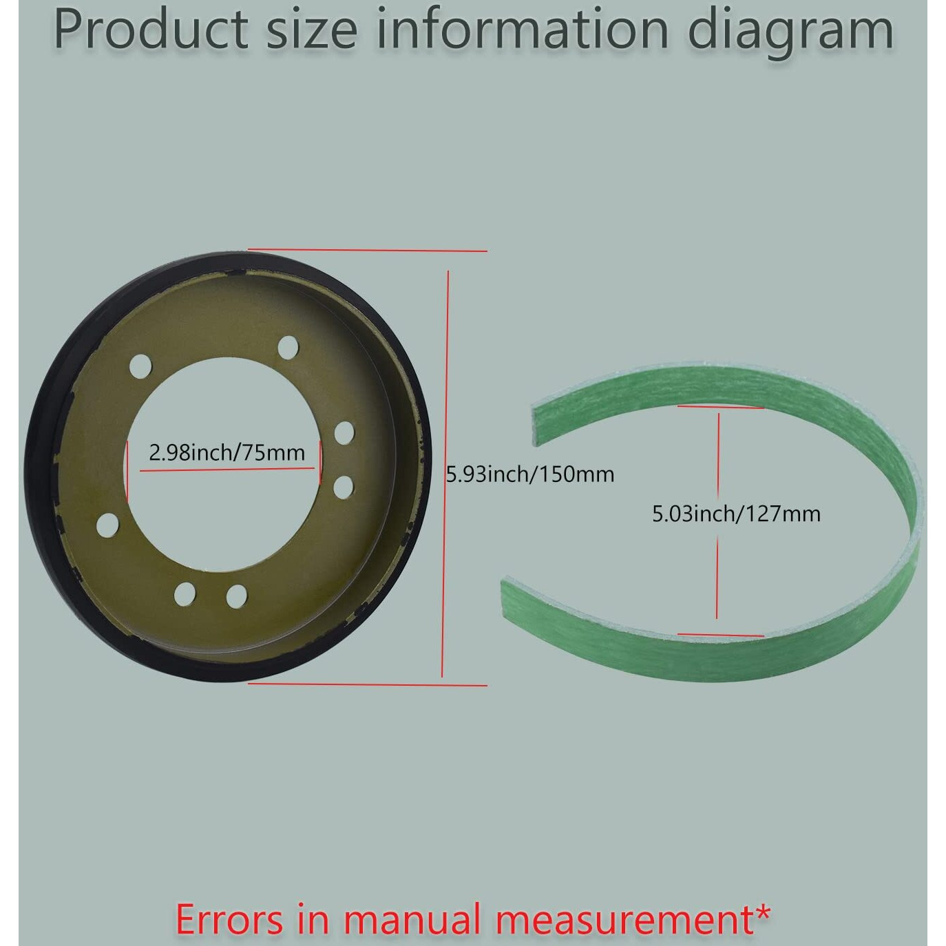 04743700 Lawn Tractor Drive Disc Kit With Liner/Friction Wheel  Compatible With Snapper Riding Clutch Disc  Replace Models 240-975  7053103  7600135  5-3103  5-7423 (Od 6"" Id 5-1/8"") (2 Pack)