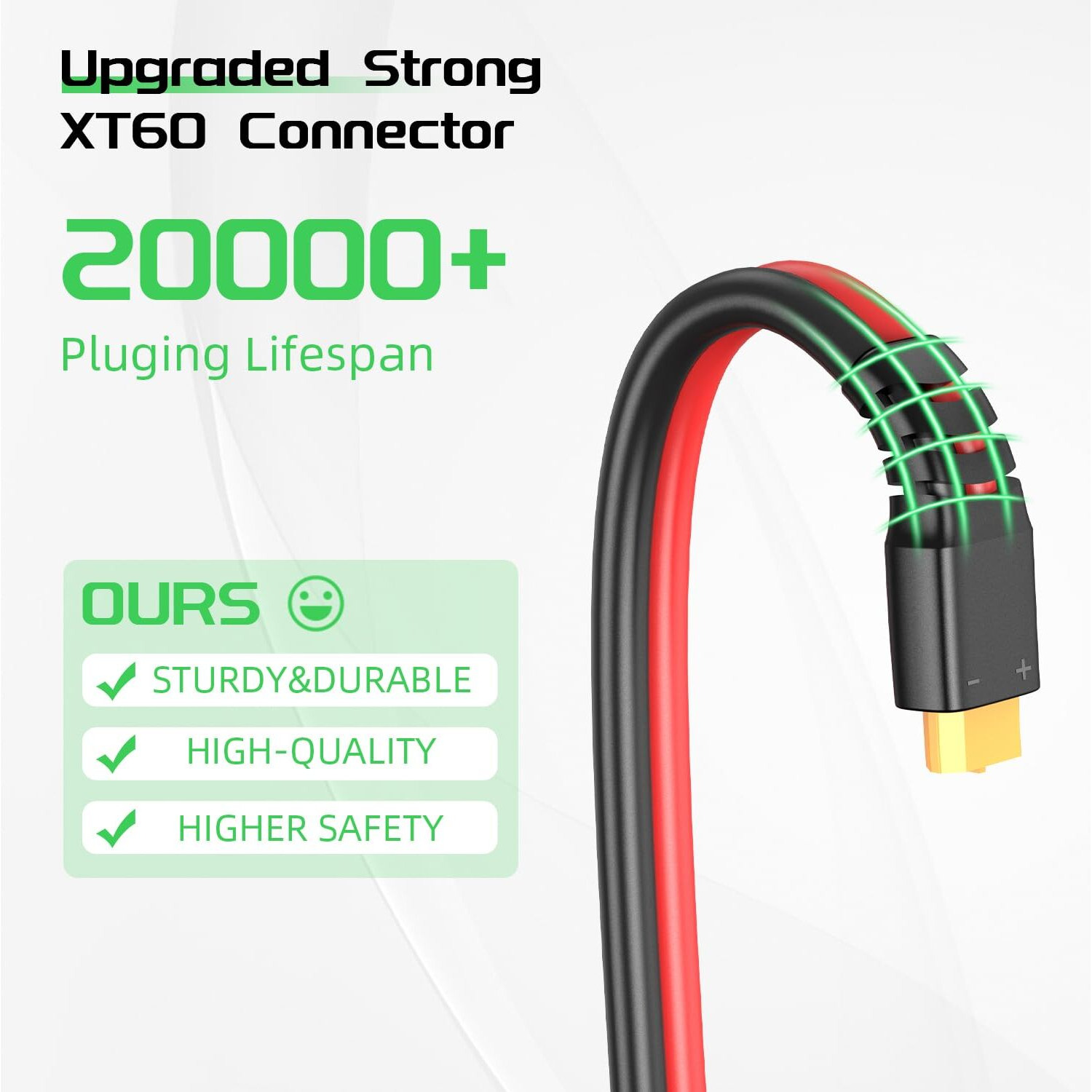 Bateria Power Solar To Xt60 Charge Extension Cable 12Awg 10Ft Solar Connector To Xt60 Adapter Cable For Solar Panel To Lifepo4 Battery Rv Portable Power Station Solar Generator