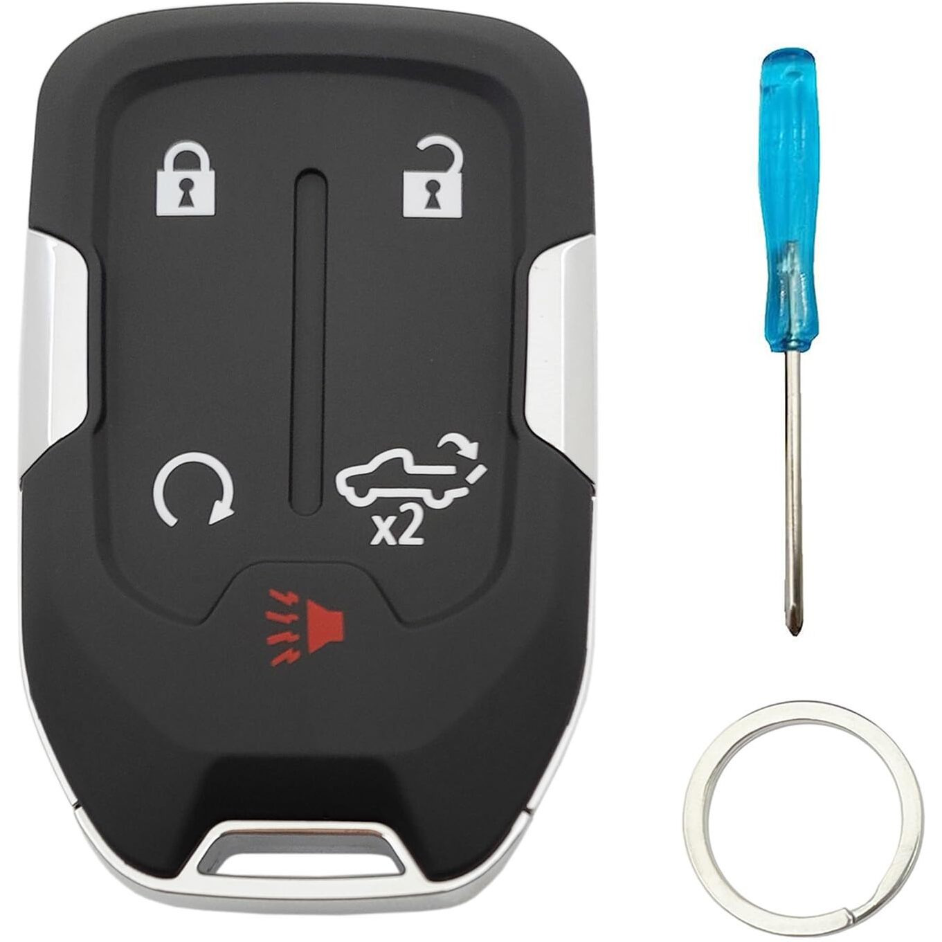 Smart Key Fob Cover Case Shell Fit For 2022 2021 2020 2019 Chevy Silverado And Gmc Sierra 1500 2500Hd 3500Hd Keyless Entry Remote Key Fob (Without Chip  5 Buttons)