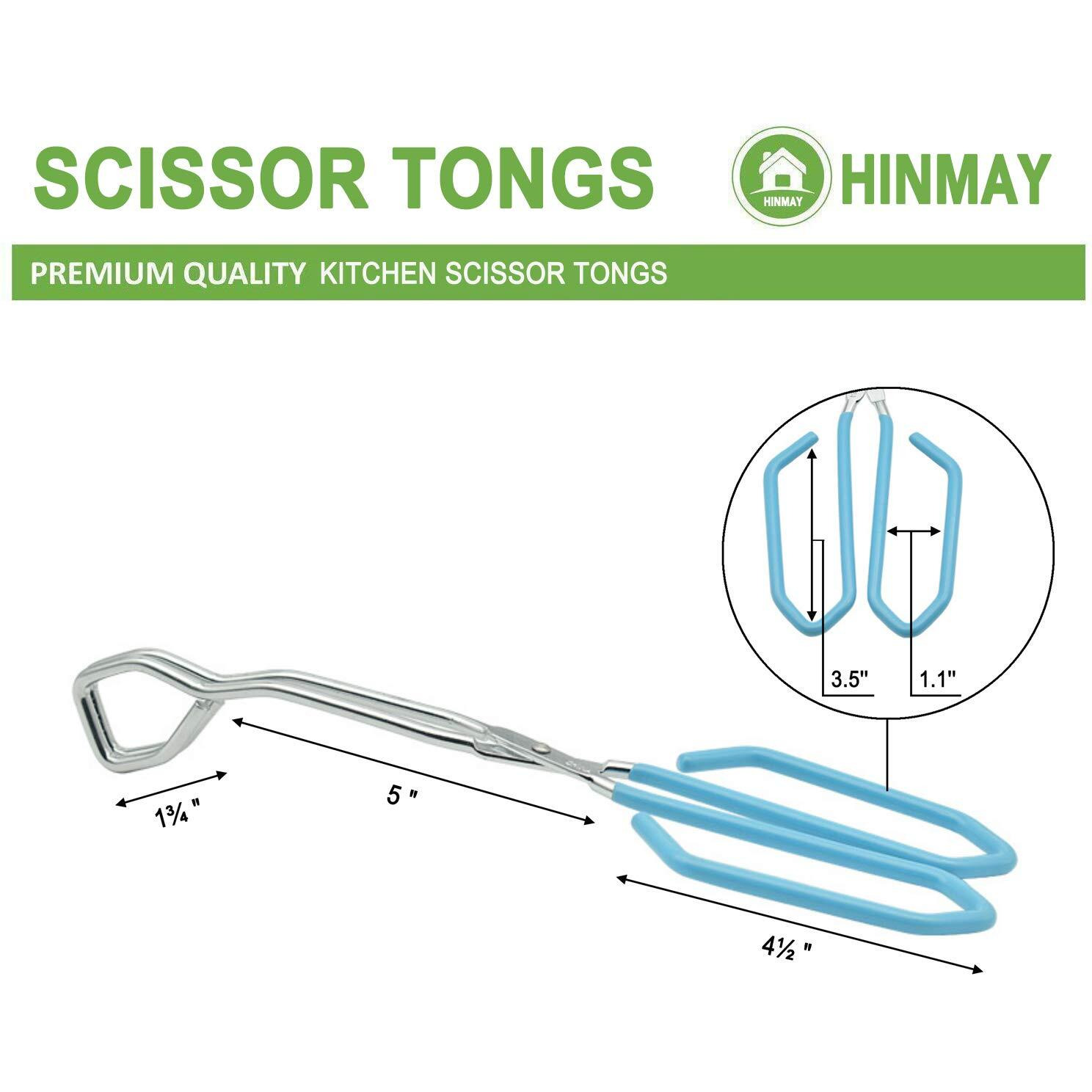 Hinmay Kitchen Scissor Tongs 11-Inch Heavy Duty Stainless Steel Scissor Cooking Tongs