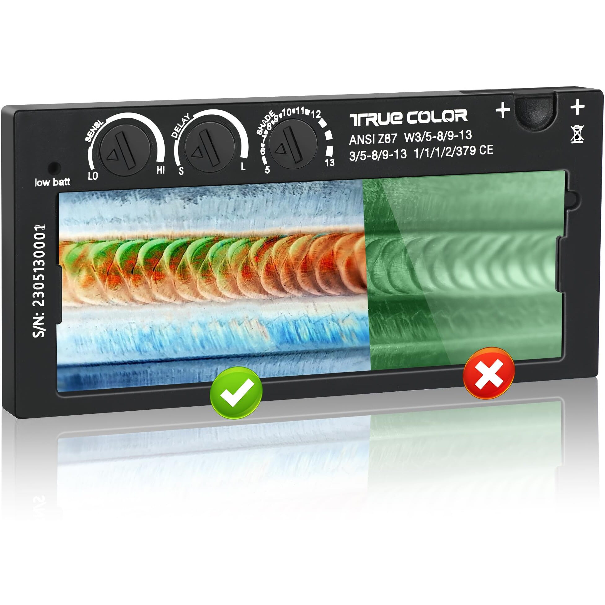 Auto-Darkening Welding Lens  24.25  Variable Shade 5-13  True Color Technology  With Replacement Outside Cover Lens  Fit Most Pancake And Pipeliner Welding Hoods