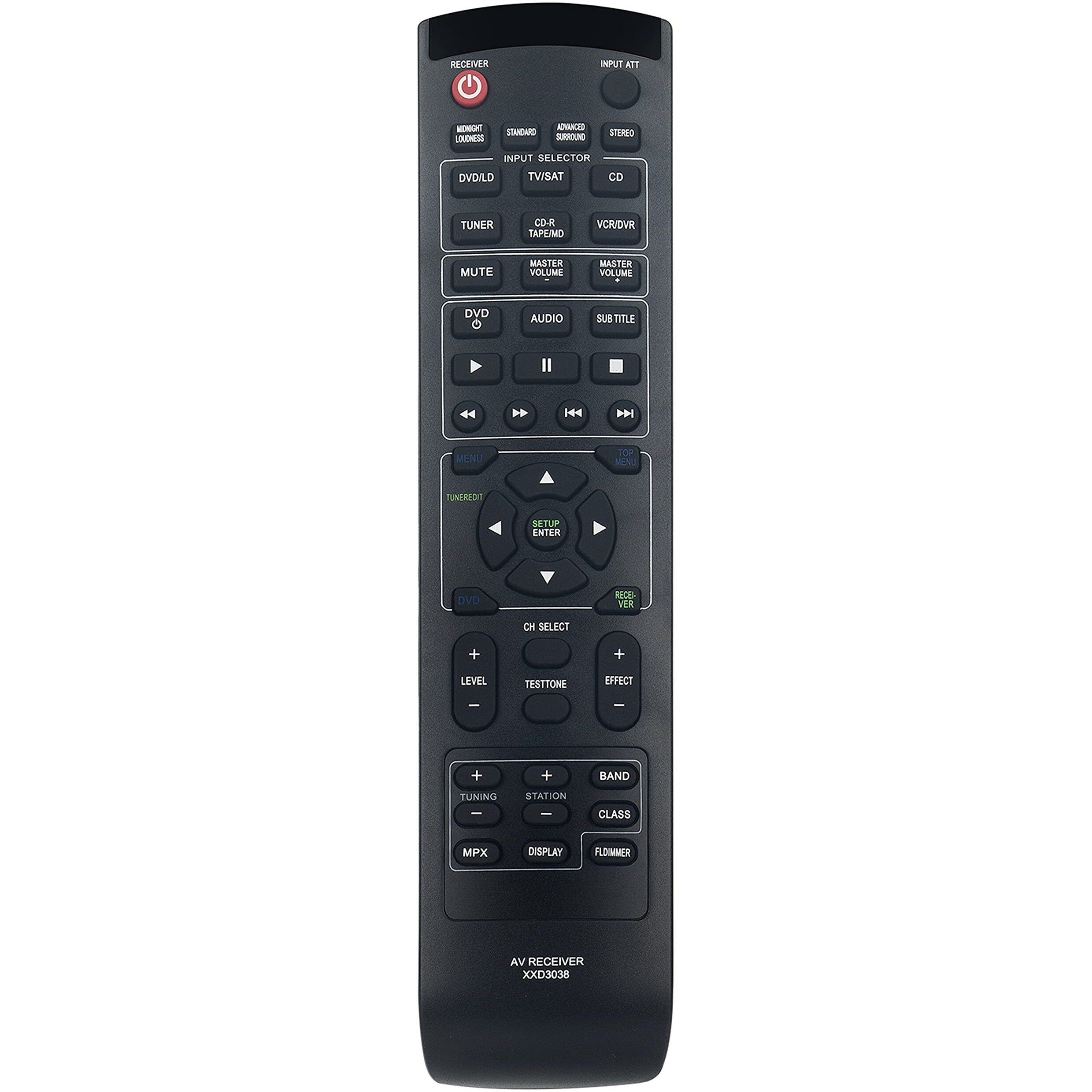 Xxd3038 Replaced Remote Fit For Pioneer Av Receiver Vsx-D412K Vsx-D412 Vsxd412S Htp220K Htp220S Vsx-D511 Vsx-D411-S Vsx-D512 Vsx-14 Vsx-D411 Htp620Dv Full Htp620Dvfull