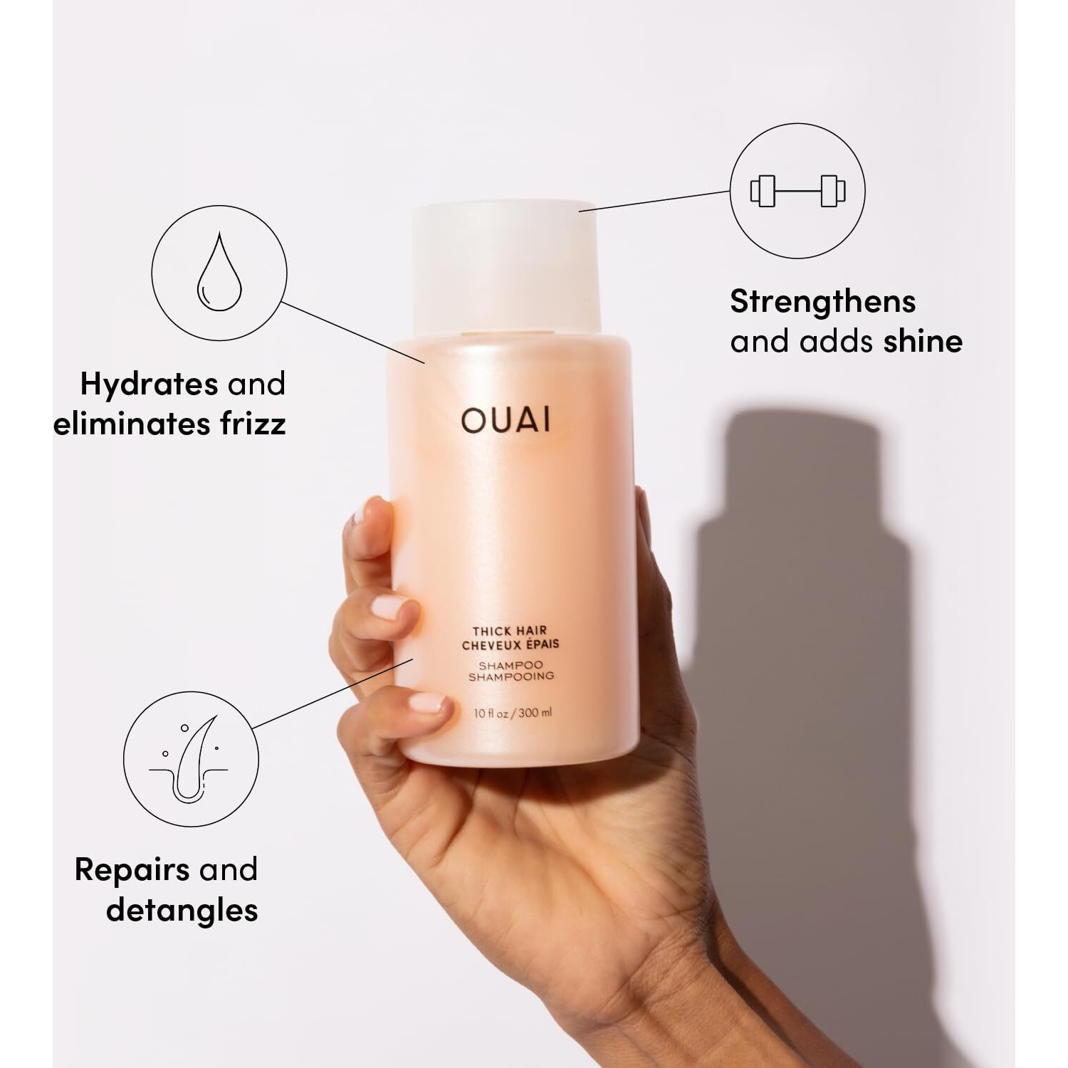 Ouai Thick Shampoo And Conditioner Set - Sulfate Free Shampoo And Conditioner For Thick Hair - Made With Keratin  Marshmallow Root  Shea Butter & Avocado Oil - Free Of Parabens & Phthalates (10 Fl Oz)