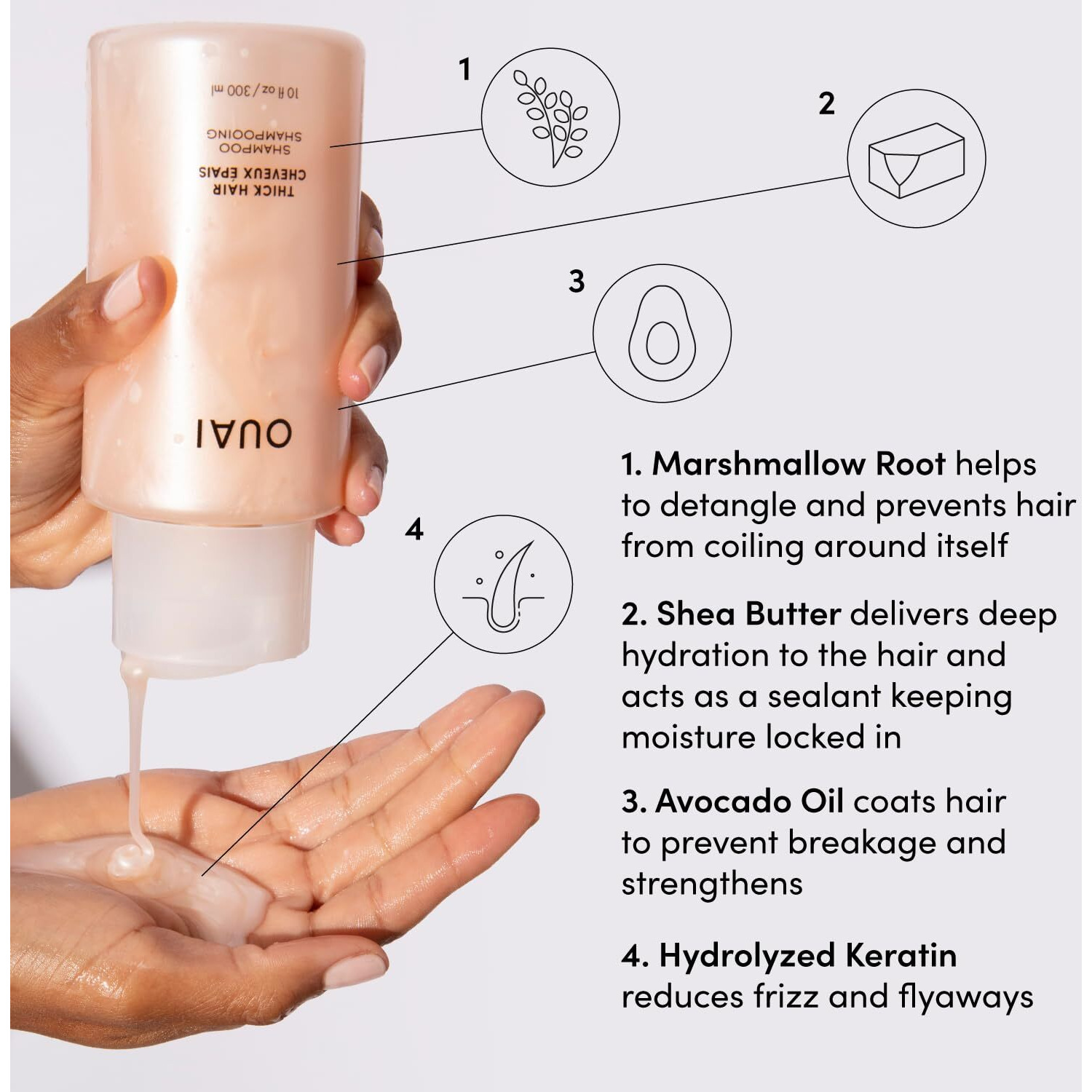 Ouai Thick Shampoo And Conditioner Set - Sulfate Free Shampoo And Conditioner For Thick Hair - Made With Keratin  Marshmallow Root  Shea Butter & Avocado Oil - Free Of Parabens & Phthalates (10 Fl Oz)