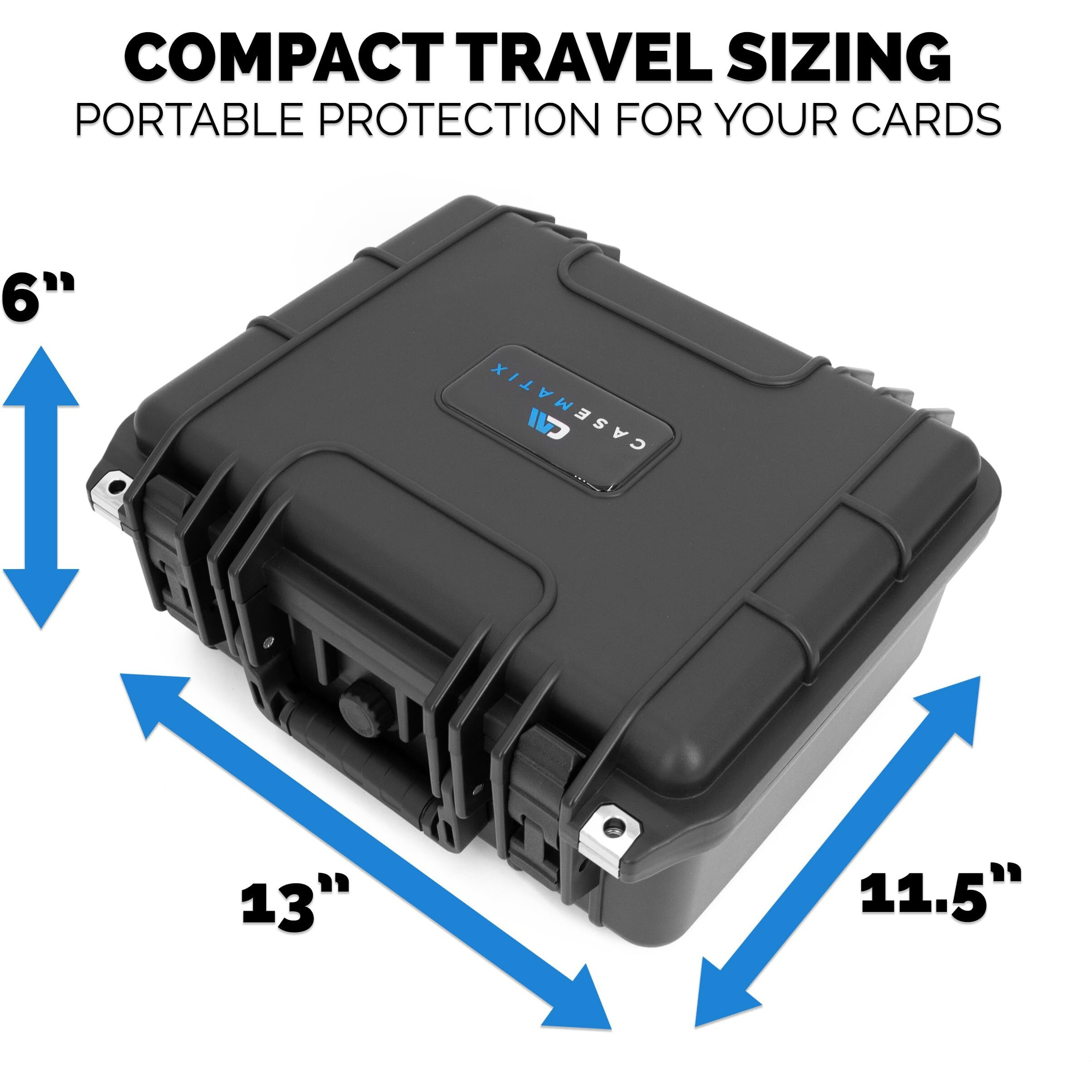 Casematix Top Loader Card Storage Case For Trading Cards Fits 315 3"" X 4"" 35Pt Toploaders Case Or 65 One Touch Card Holders  Hard Shell Toploader Storage Box With 12 Precut Card Case Dividers