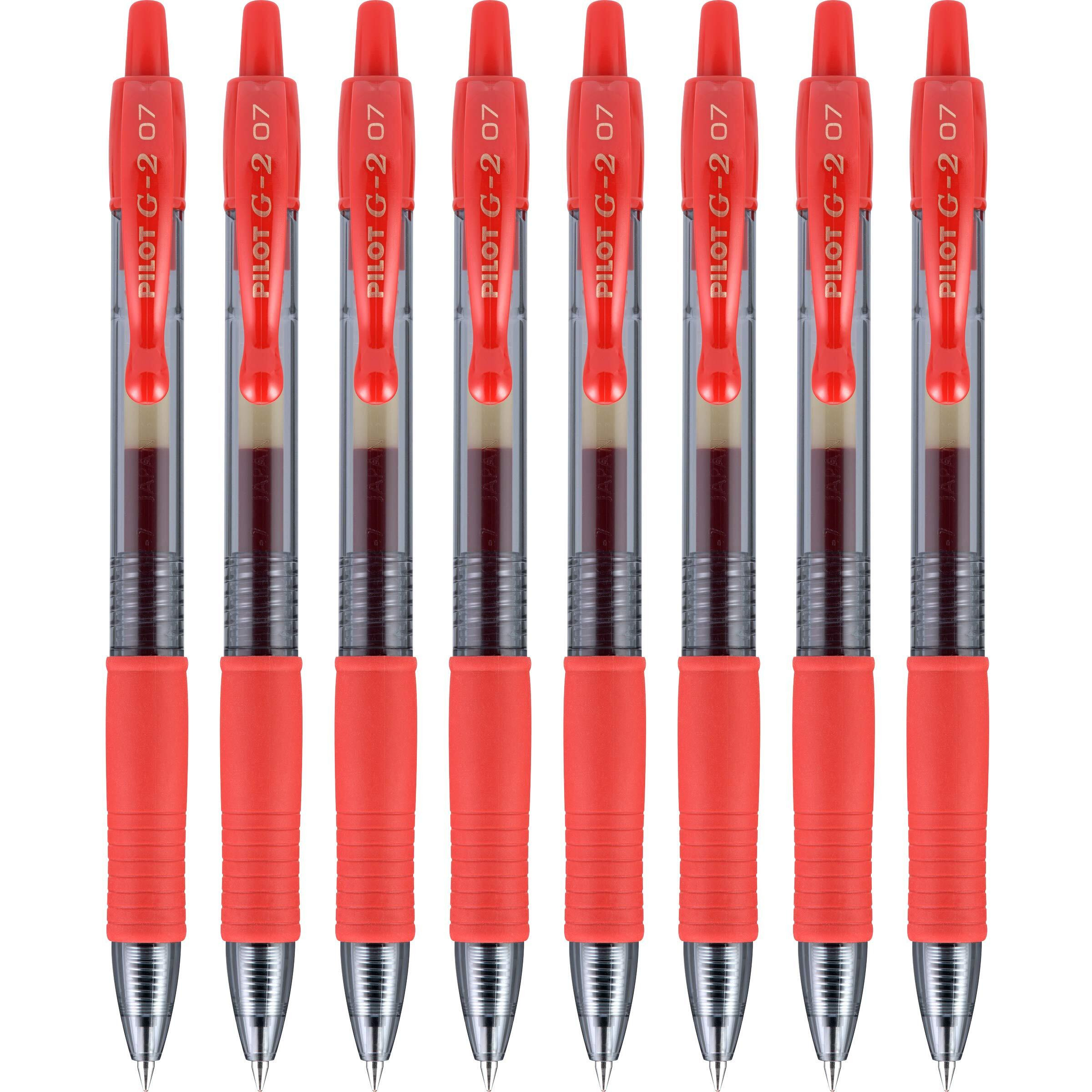 Pilot  G2 Premium Gel Roller Pens  Fine Point 0.7 Mm  Red  Pack Of 8