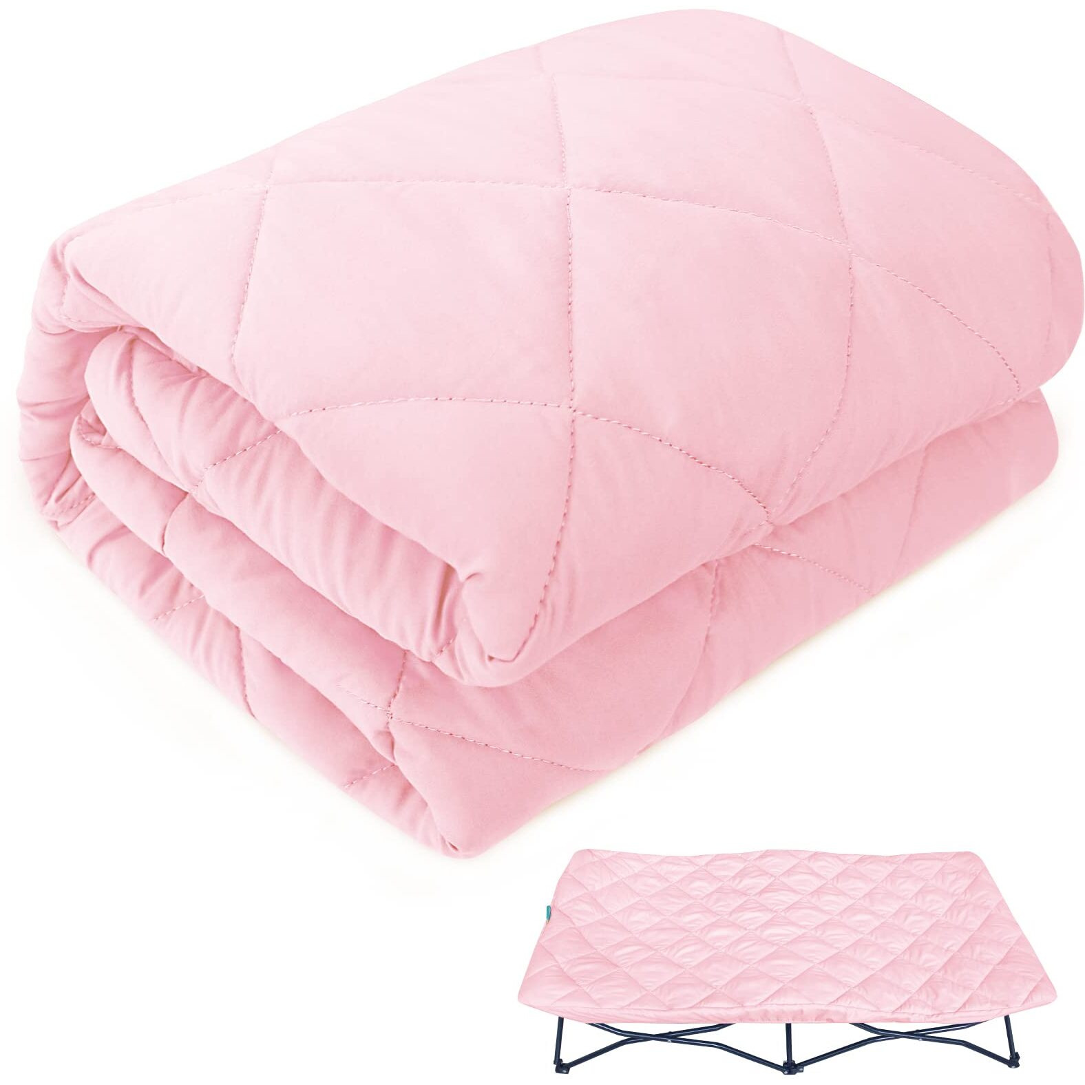 Sheet For Regalo My Cot Portable Toddler Bed  Joovy Travel Cot (Sheet Only  Bed Not Included)  Soft Padded Cover  Pink  48''24.5''