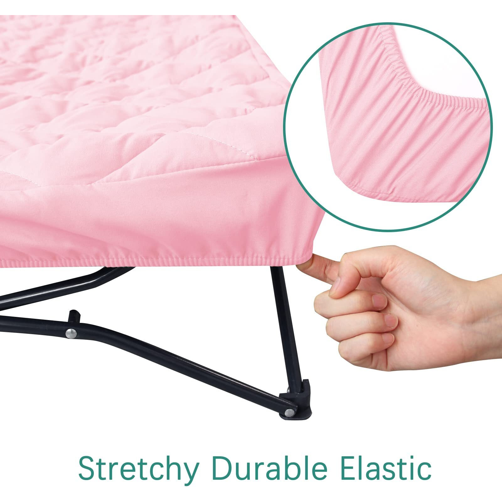 Sheet For Regalo My Cot Portable Toddler Bed  Joovy Travel Cot (Sheet Only  Bed Not Included)  Soft Padded Cover  Pink  48''24.5''