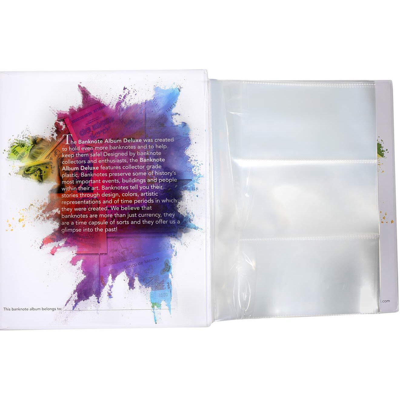 Banknote World Deluxe Currency Collecting Album  Blue  300 Pockets