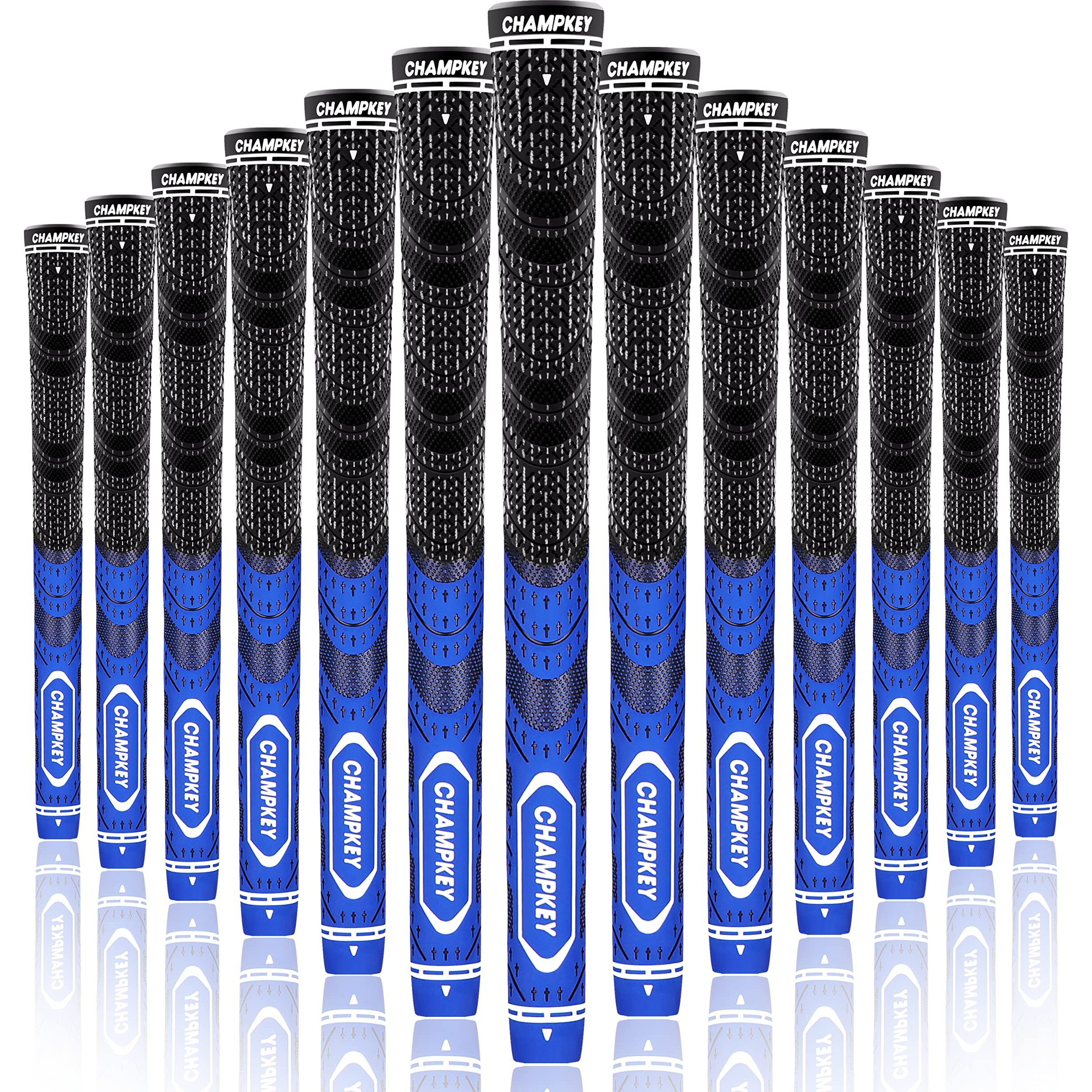 Champkey Premium Hybrid Golf Grips 13 Pack - All Weather Performance Golf Club Grips - Choose Between 13 Grips With Full Kits And 13 Grips