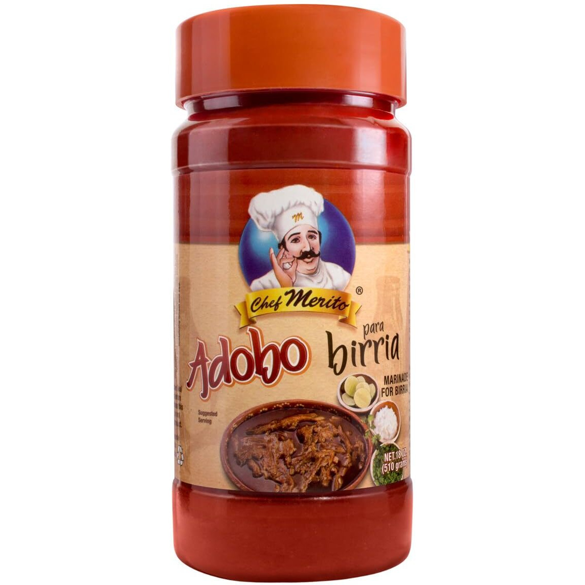 Chef Merito | Adobo Birria Marinade | 18 Ounces | Pack Of One | Large Bottle | Birria Made Easy