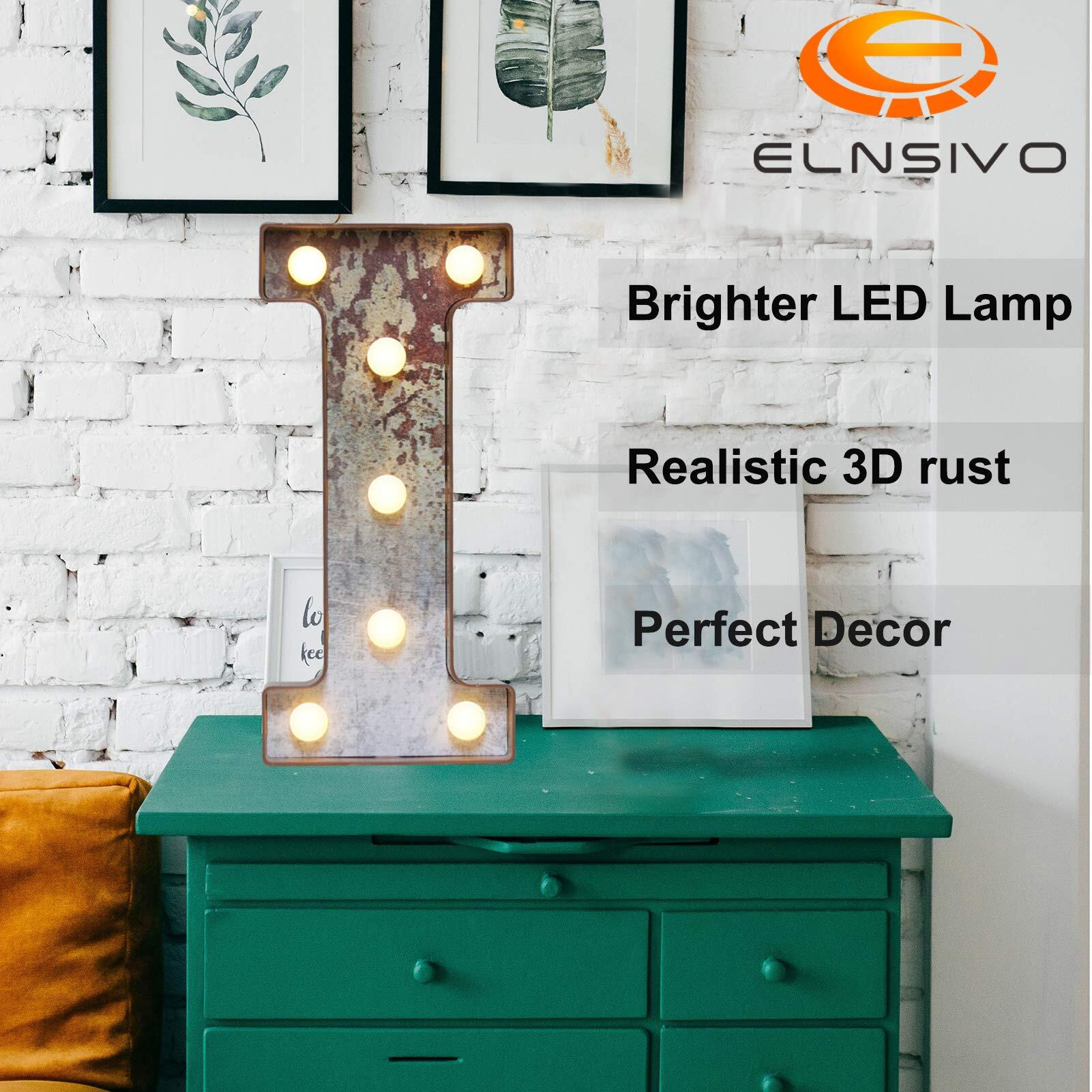 Led Marquee Light Up Letters Industrial Vintage Style Lighted Letters Rust Metal Effect Marquee Letter With Lights Illumination Letter Signs For Christmas Wedding Birthday Party Home Cafe Bar Decor-I