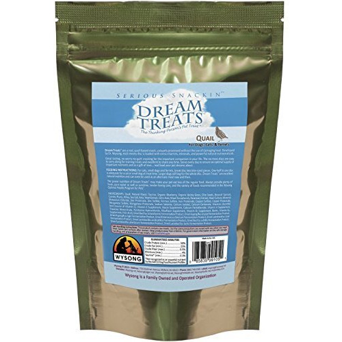 Wysong Dream Treats Quail- For Dogs/Cats/Ferrets - Raw Food - 4.9 Ounce Bag