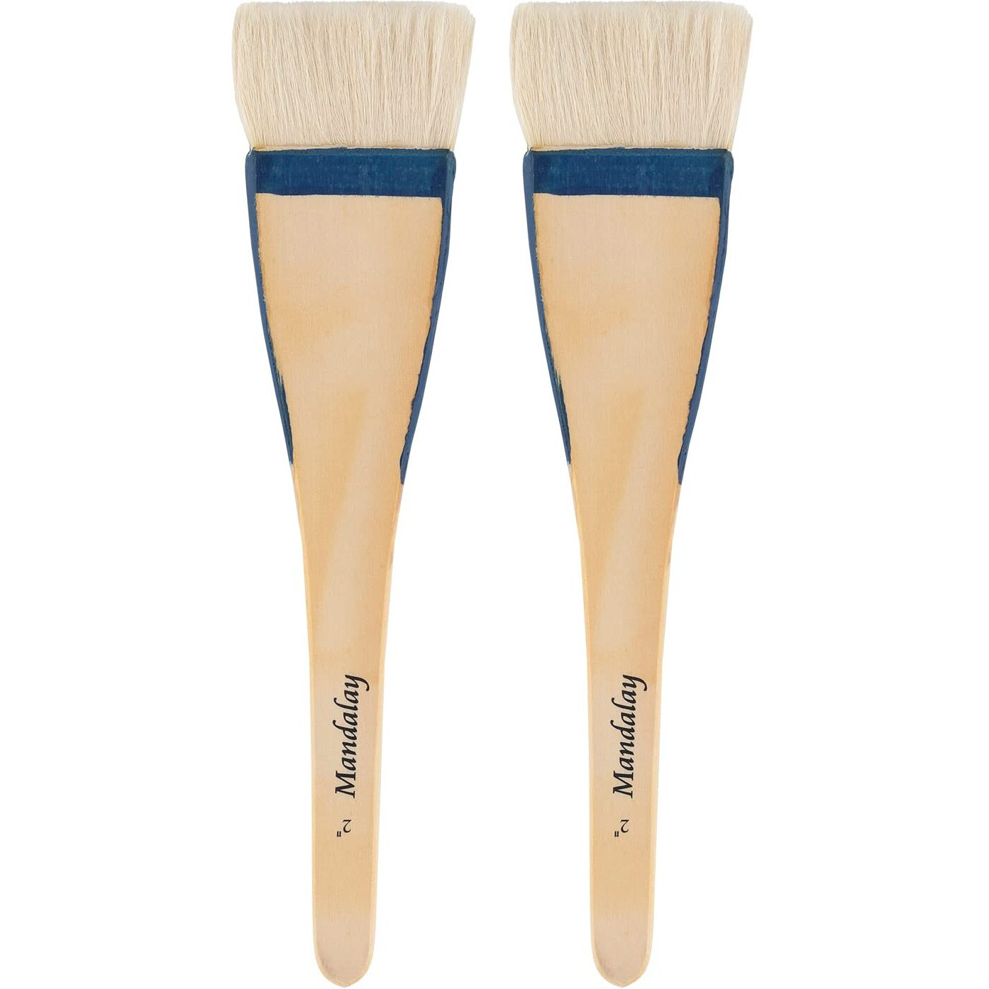 Creative Mark Mandalay Artist Goat Hair Hake Brush  Super Soft Hair For Holding Color For Large Surface Coverage  Size 2"" - 2 Pack