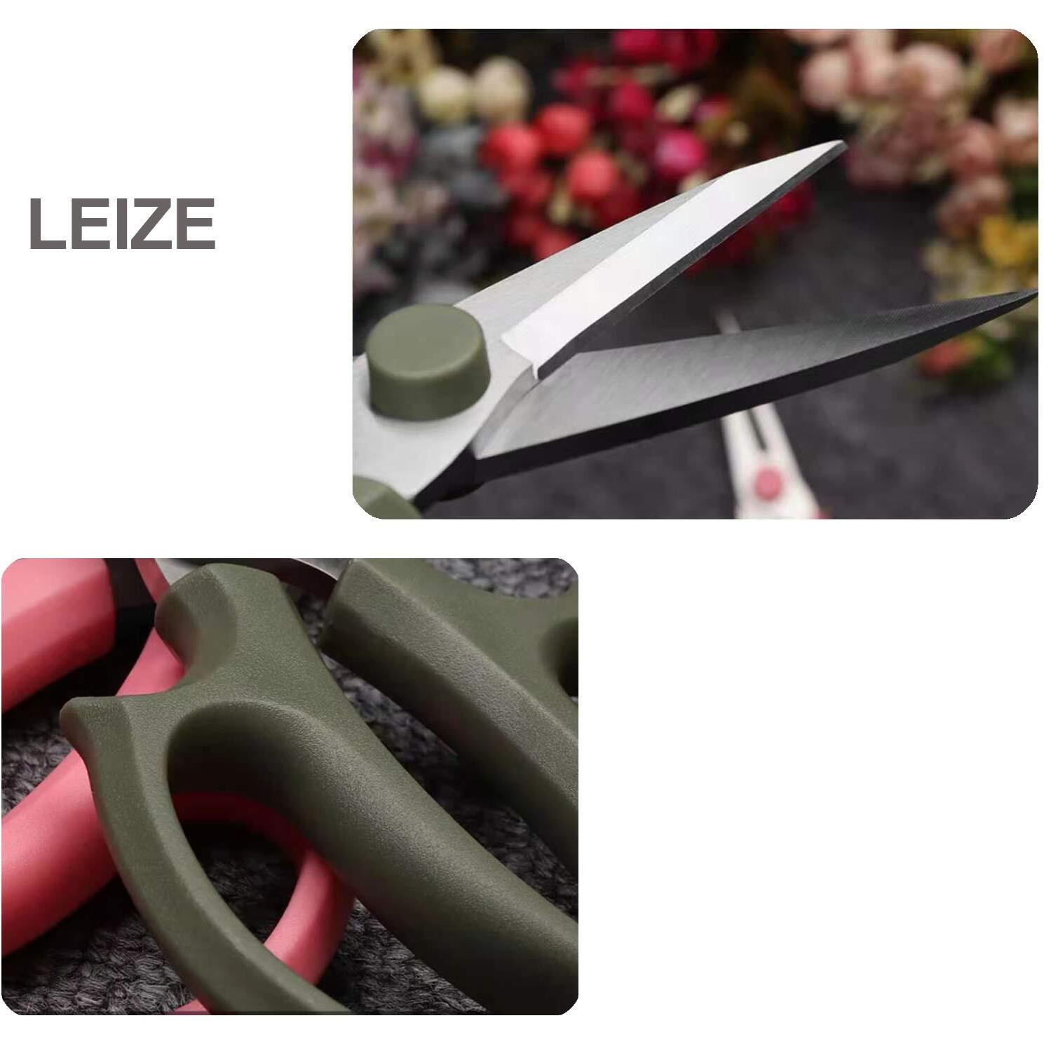 Leize Garden Flower Scissors  Premium Thickened Stainless Steel Floral Shears  Strong Pruner For Flowers  Branches And Leaves