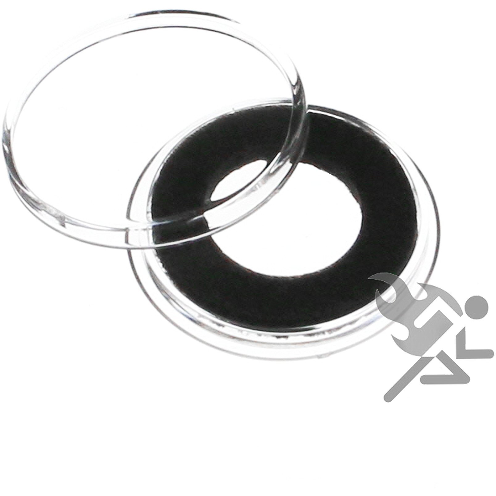 (10) Air-Tite 15Mm Black Ring Coin Holder Capsules For Half Dimes