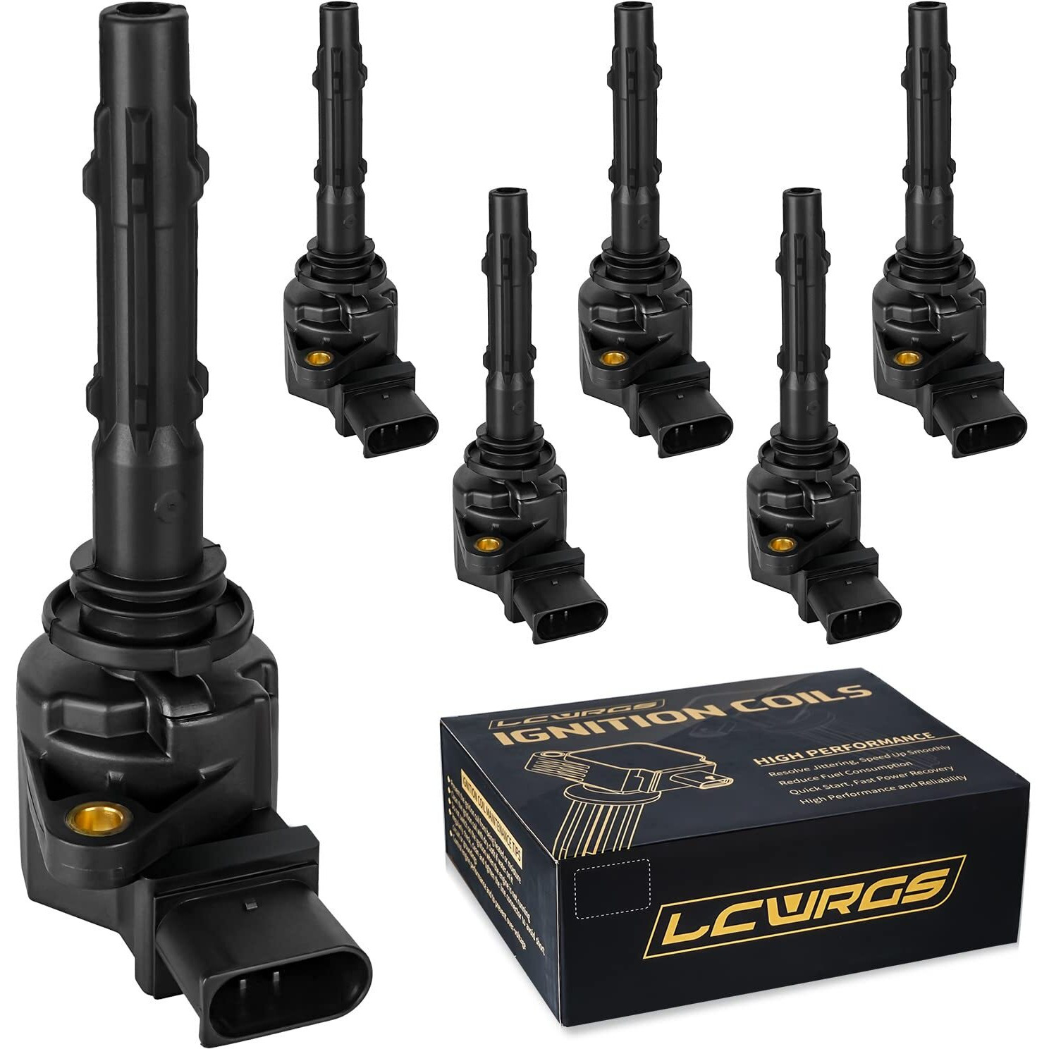 Set Of 6 Ignition Coil Pack Fits For 3.5L V6 Mercedes Benz E350 Ml350 Glk350 R350 C230 C280 C300 C350 Slk350 Clk350 2006 2007 2008 2009 2010 2011 2012 2013 Coils Replaces Uf535