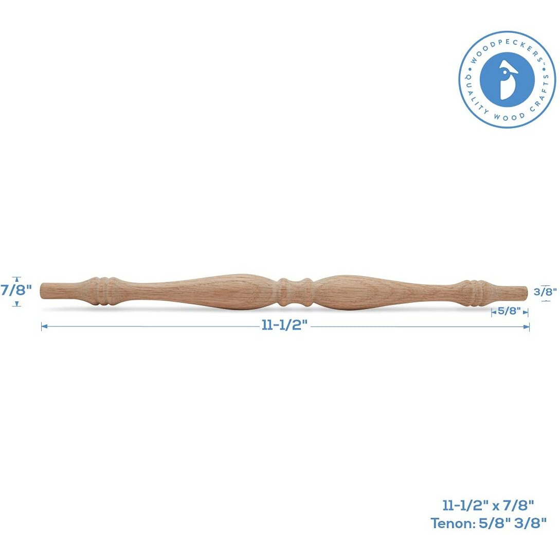 Wooden Baluster Spindles 11-1/2""  Pack Of 6 Oak Spindles For Crafts  Woodworking  And Furniture  By Woodpeckers