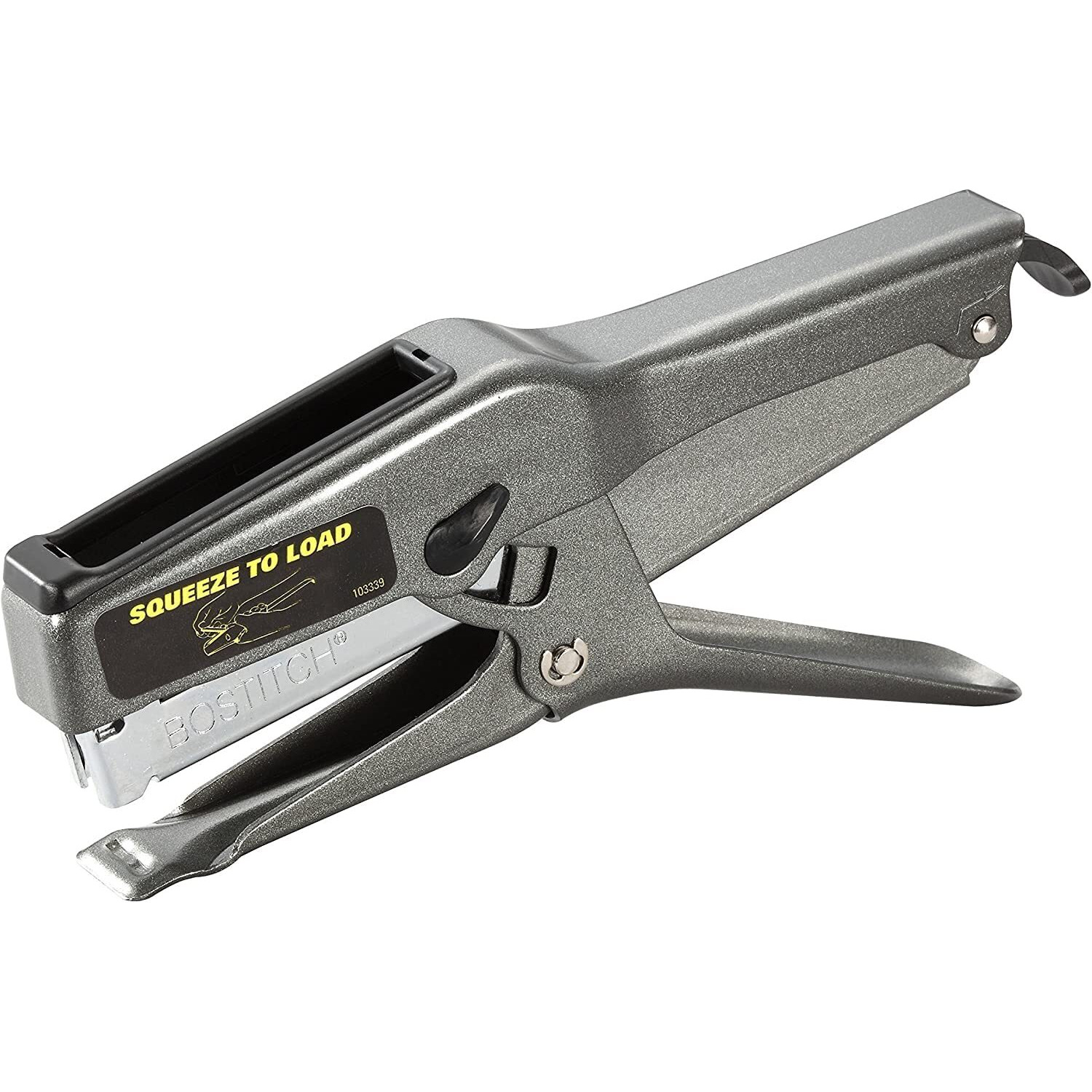 Bostitch Office B8 Plier Stapler Heavy Duty With 1250 1/4"" Staples - 45-Sheet No Jam - Full Strip Metal Industrial Stapler - 210 Staple Capacity - For Cardboard  Paper  Fabric