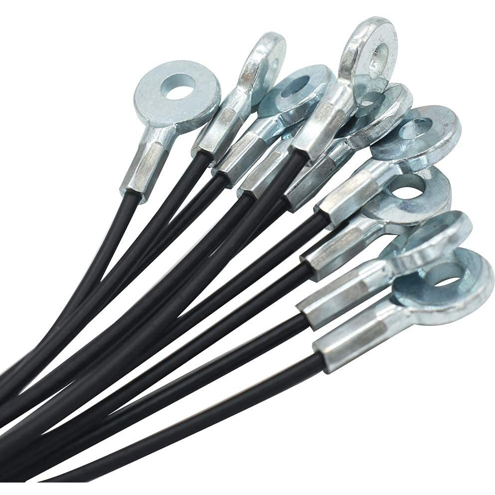 Bytiyar 10 Pcs 20 Inch (50Cm) 3Mm Thickness Galvanized Steel Wire Cable Eyelets Ended Short Rope Lanyard Safety Tether Chain Lock With Vinyl Coated Cover Black