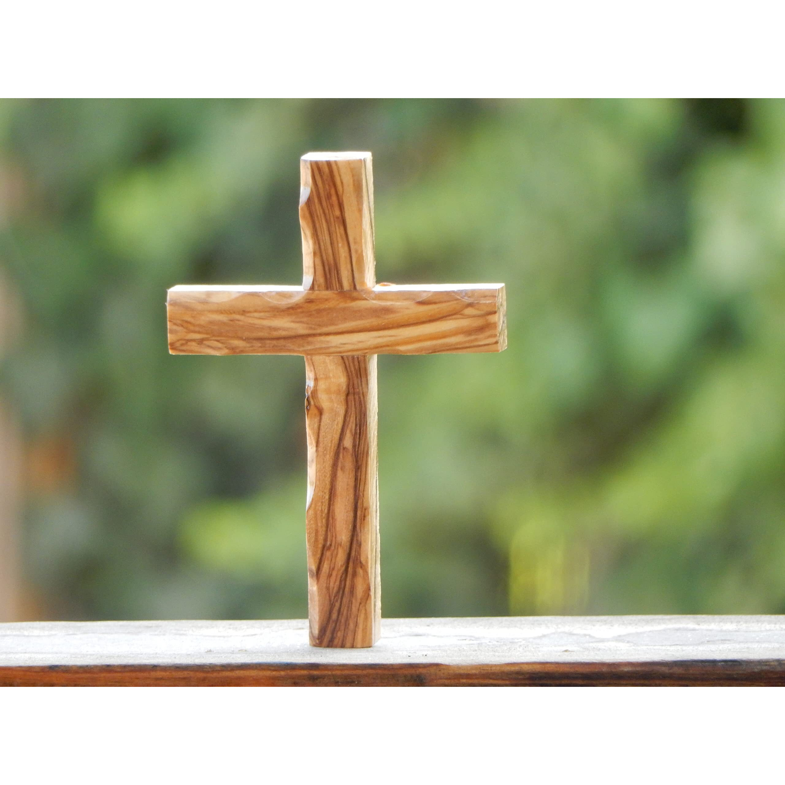 Holyroses Olive Wood Christian Wall Cross From Bethlehem (6"") - Home Or Office Decor  Perfect For Christenings  Communion  And Special Occasions - Handcrafted In Bethlehem Holyland Craftsmanship