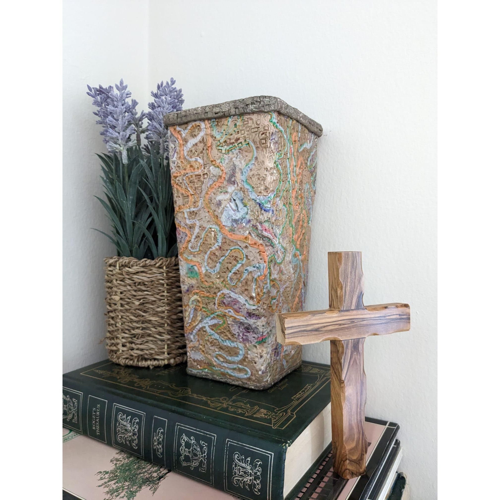 Holyroses Olive Wood Christian Wall Cross From Bethlehem (6"") - Home Or Office Decor  Perfect For Christenings  Communion  And Special Occasions - Handcrafted In Bethlehem Holyland Craftsmanship