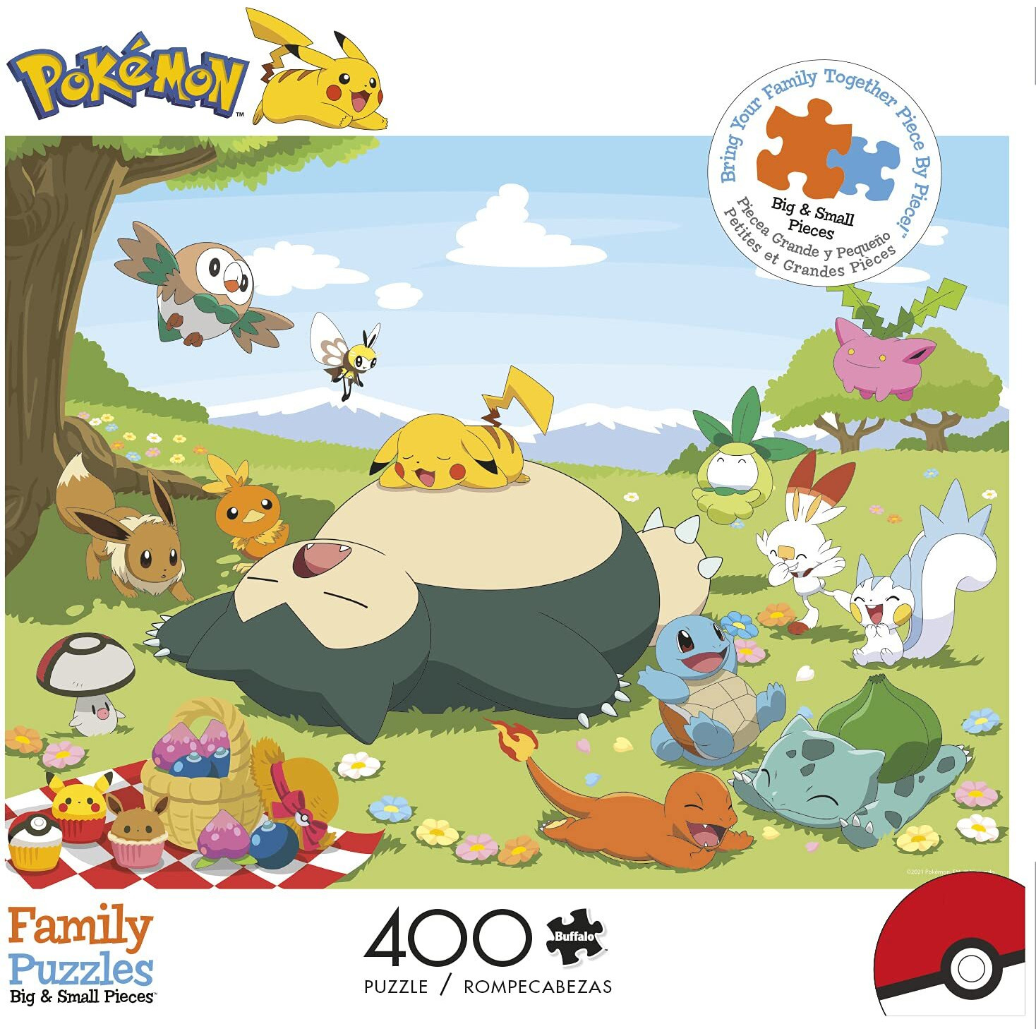 Buffalo Games - PokMon - PokMon Picnic - 400 Piece Jigsaw Puzzle For Families Challenging Puzzle Perfect For Game Nights