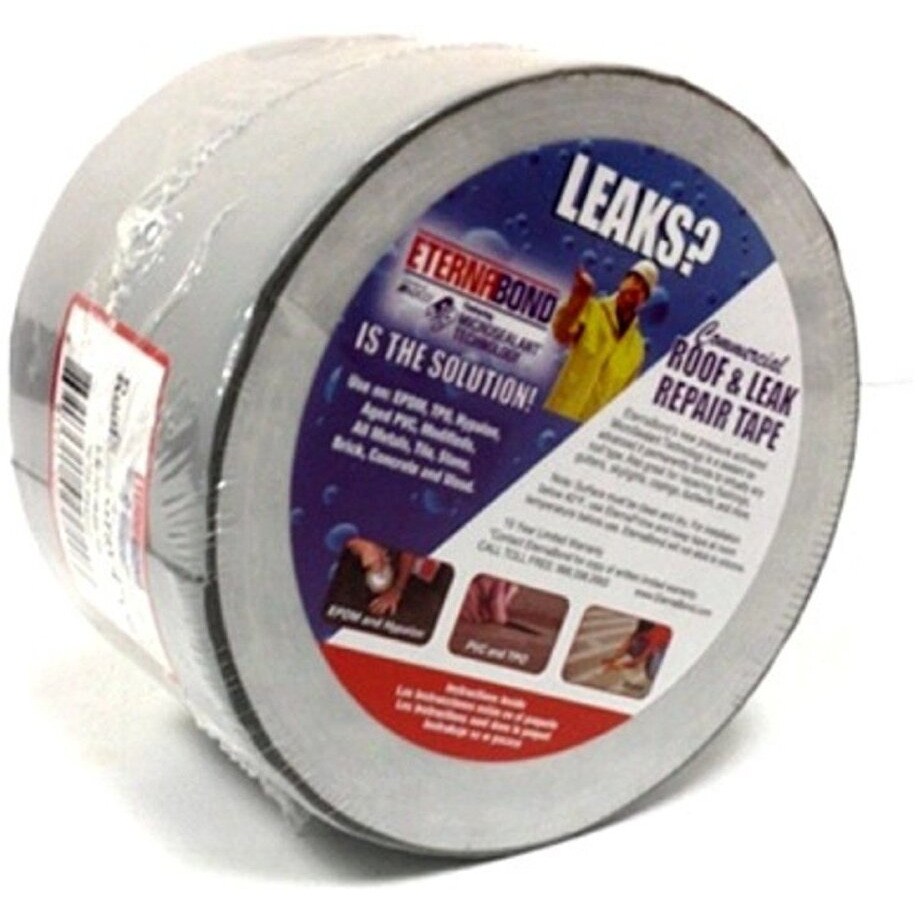 Eternabond Black Mobile Home Rv Rubber Roof Repair 4"" X 10' - 10 Foot  10 Feet