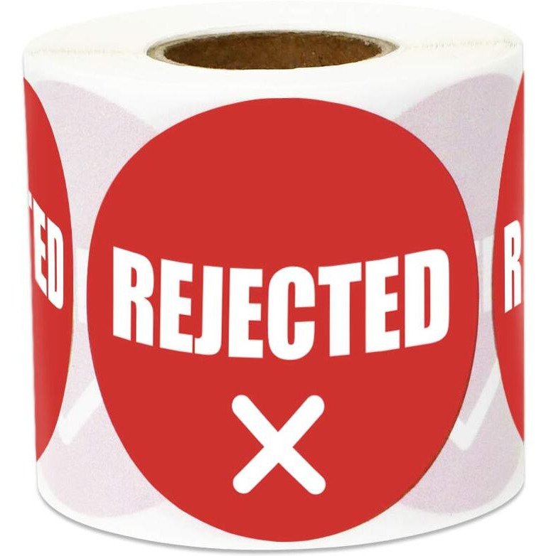 900 Rejected Label Stickers  2"" Round Qc Rejected Labels Inventory Quality Control Stickers Qc Inspection Labels Maintenance Warehouse Management Organization Labels - 3 Roll Of 300 Qc Labels
