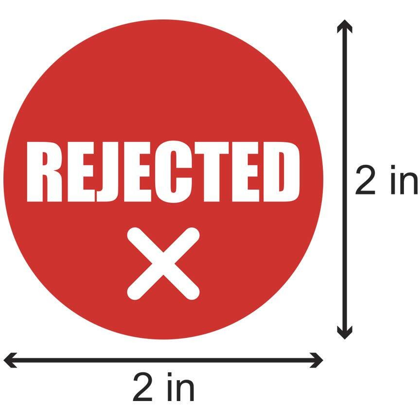 900 Rejected Label Stickers  2"" Round Qc Rejected Labels Inventory Quality Control Stickers Qc Inspection Labels Maintenance Warehouse Management Organization Labels - 3 Roll Of 300 Qc Labels