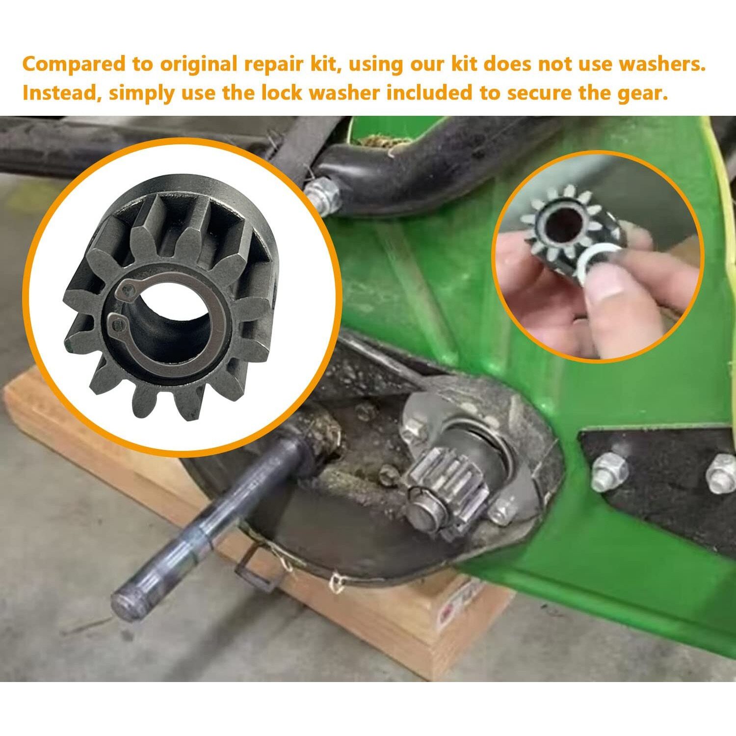R-2485-Lh R-2485-Rh R-2261 Lawn Sweeper Wheel Drive Pinion Kit  Compatible With Jd Groundwork 42 Inch Lawn Sweeper  Include Gear/Pin/Washer  Fits Sts-42  Sts-426  Sts-420  Sts-427 Lawn Sweepers
