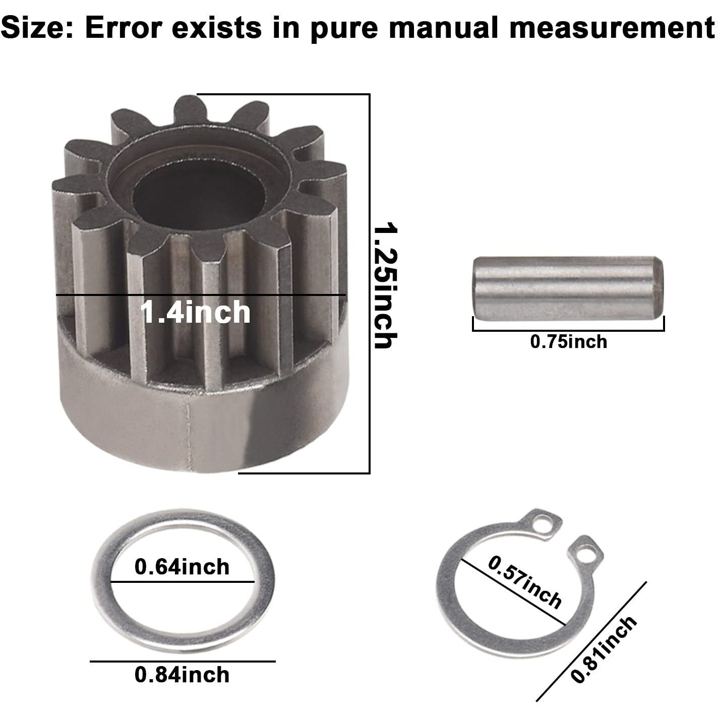 R-2485-Lh R-2485-Rh R-2261 Lawn Sweeper Wheel Drive Pinion Kit  Compatible With Jd Groundwork 42 Inch Lawn Sweeper  Include Gear/Pin/Washer  Fits Sts-42  Sts-426  Sts-420  Sts-427 Lawn Sweepers