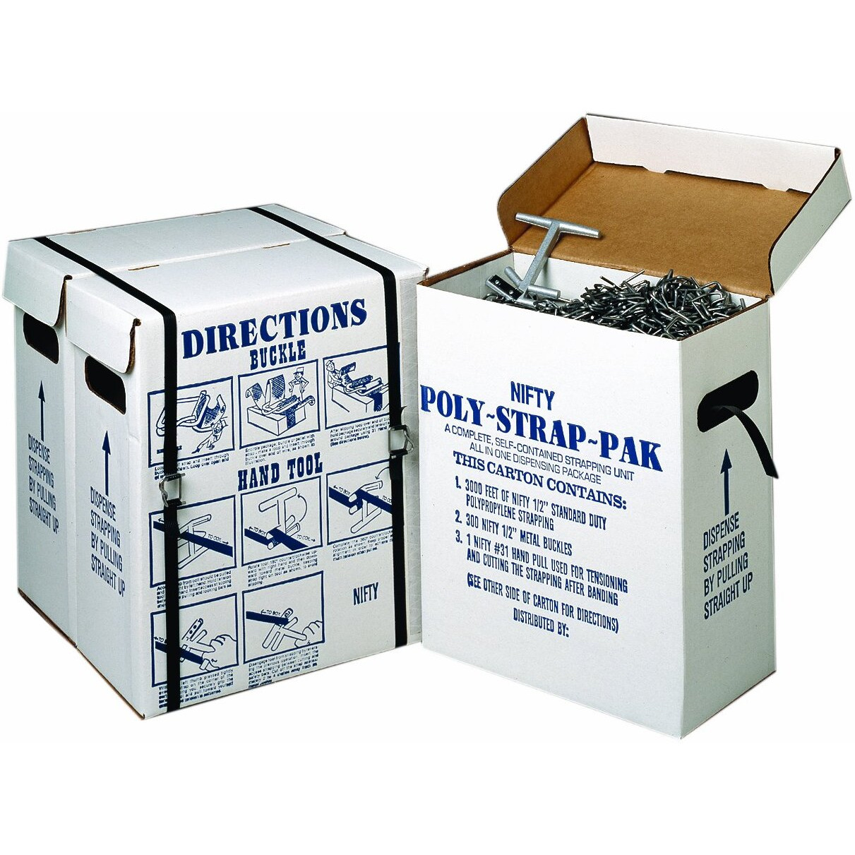 Nifty Products Spspkit 252 Piece Polypropylene Portable Strapping Kit  3000' Length X 1/2"" Width Coil  Black