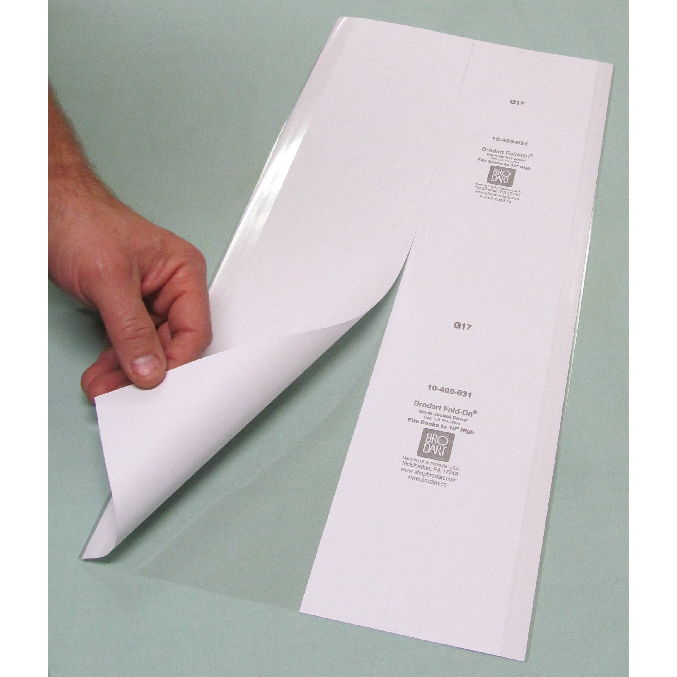50-9 1/2"" X 20"" Brodart Fold-On Book Jacket Covers - Center-Loading  Adjustable  Clear Mylar