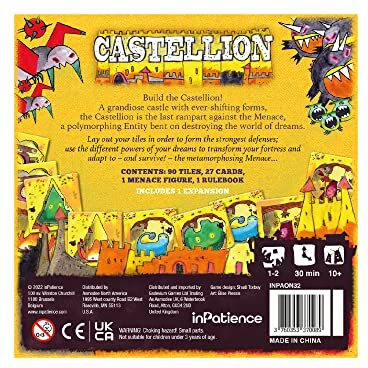 Inpatience Castellion Board Game | Tile-Placement Strategy Game From The Oniverse | Fun Family Game | Ages 10+ | 1-2 Players | Average Playtime 30 Minutes | Made By Inpatience  Multicolor (Inpaon32)