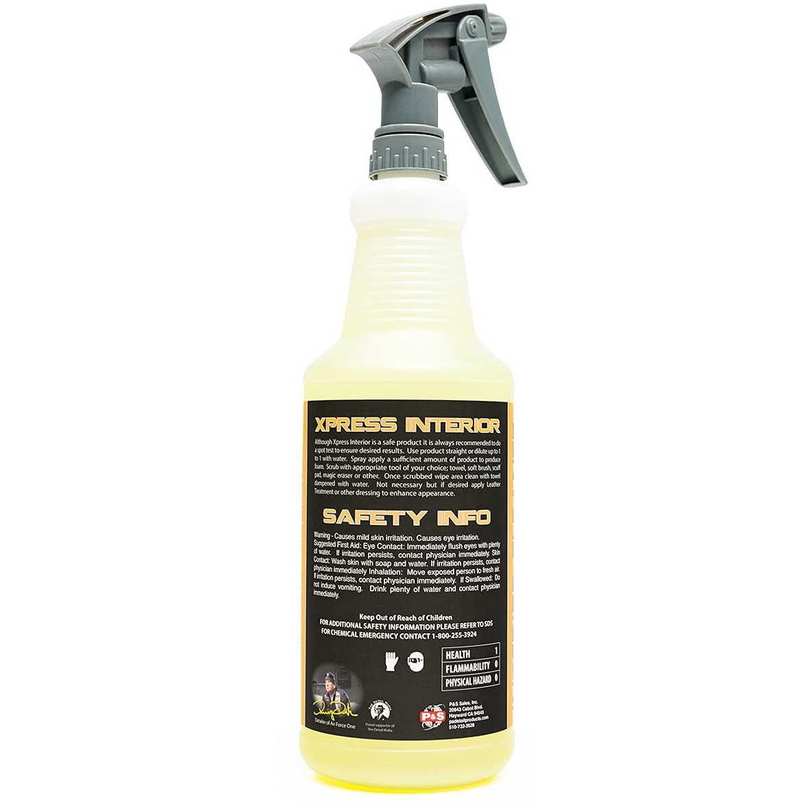 P & S Professional Detail Products - Xpress Interior Cleaner - All-In-One Solution For Safely Removing Traffic Marks  Dirt  Grease  Oil Works On Leather  Vinyl  Plastic Fresh Scent - 1 Quart