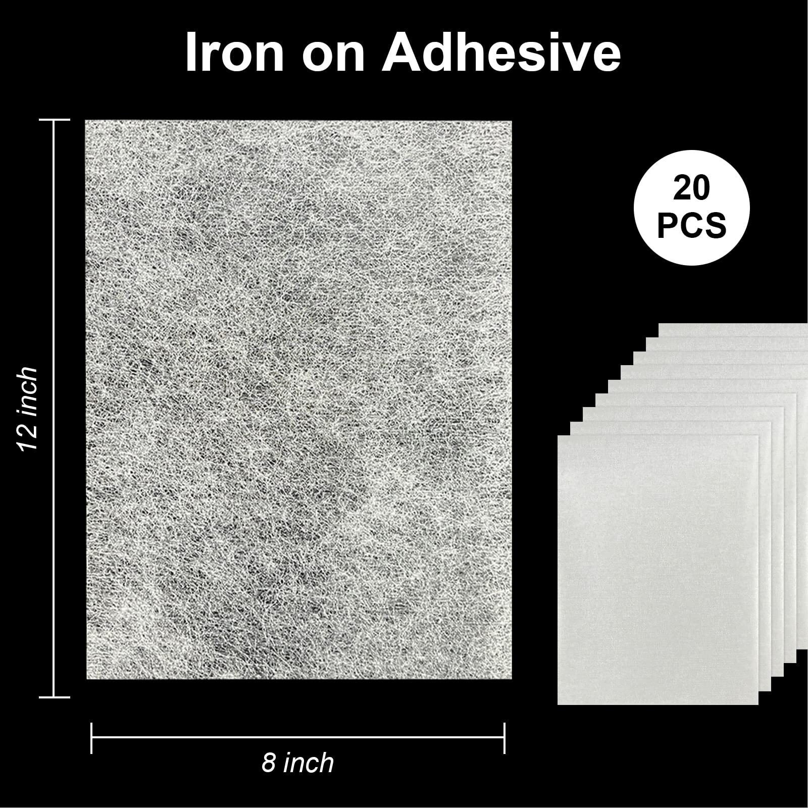 Plantional Medium Weight Fusible Bonding Web 20 Sheets (8"" X 12"") Fusible Webbing For Fabric Applique Diy Crafts Supplies