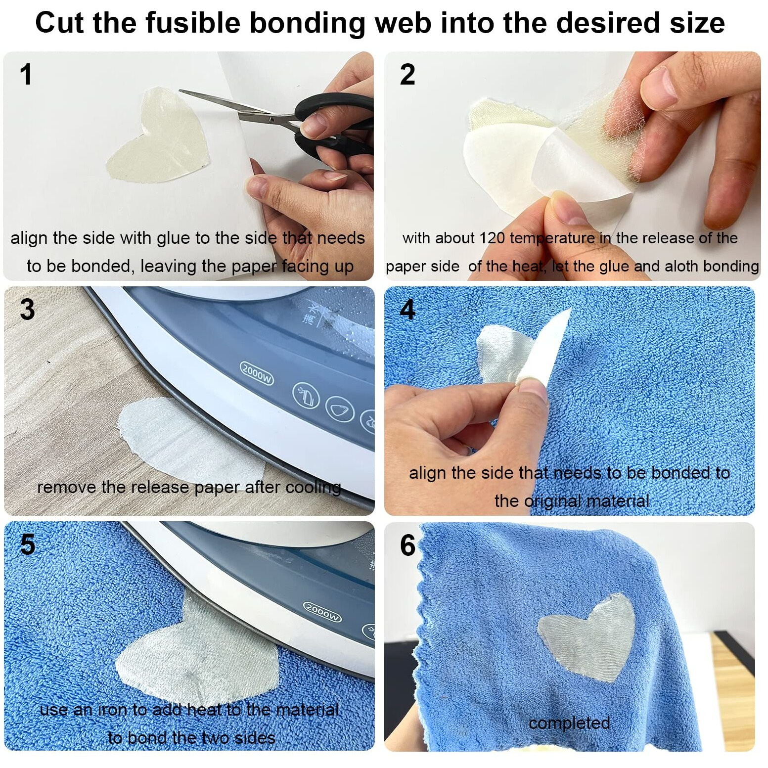 Plantional Medium Weight Fusible Bonding Web 20 Sheets (8"" X 12"") Fusible Webbing For Fabric Applique Diy Crafts Supplies