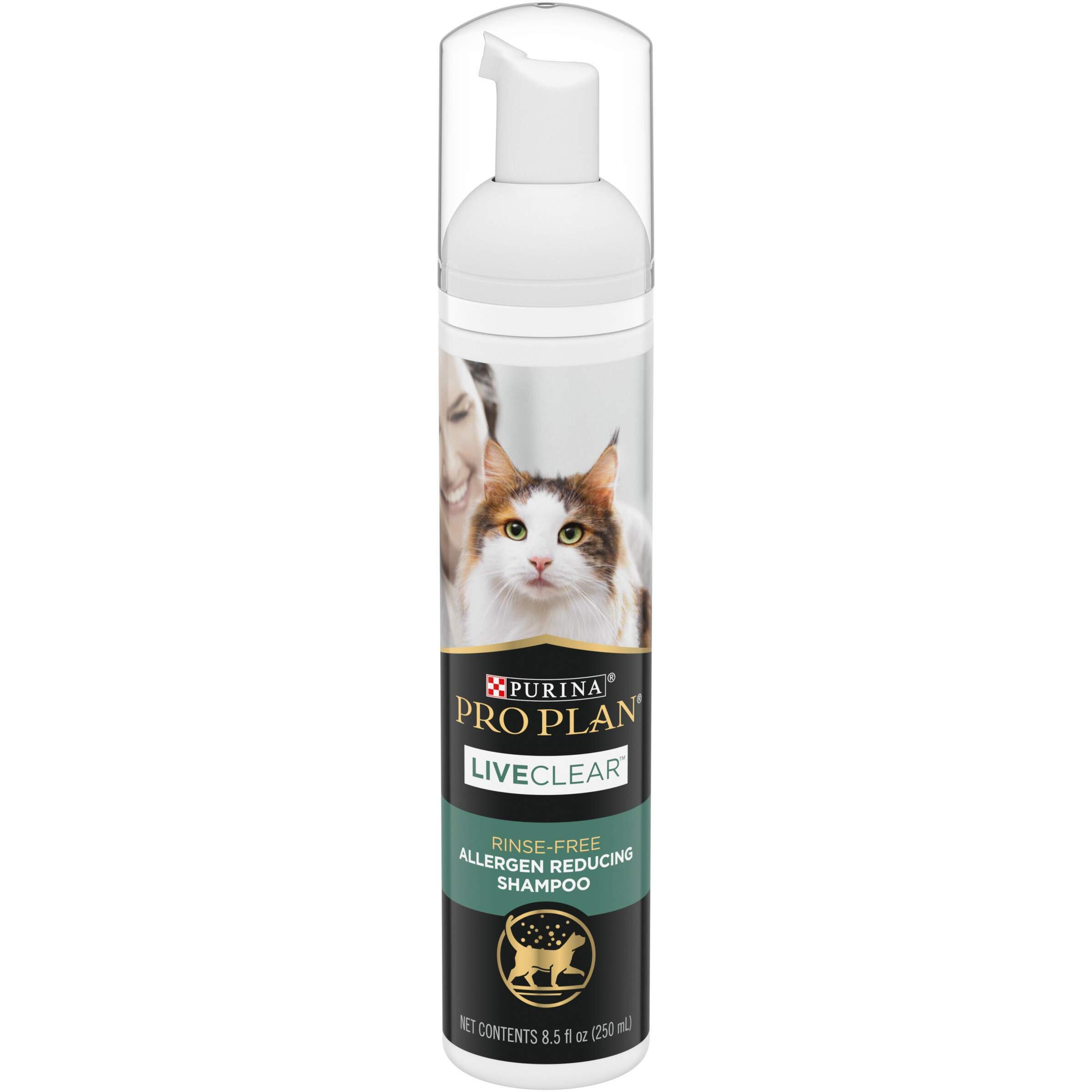 Purina Pro Plan Rinse Free  Allergen Reducing Dry Shampoo For Cats  Liveclear Cleansing Foam - 8.5 Oz