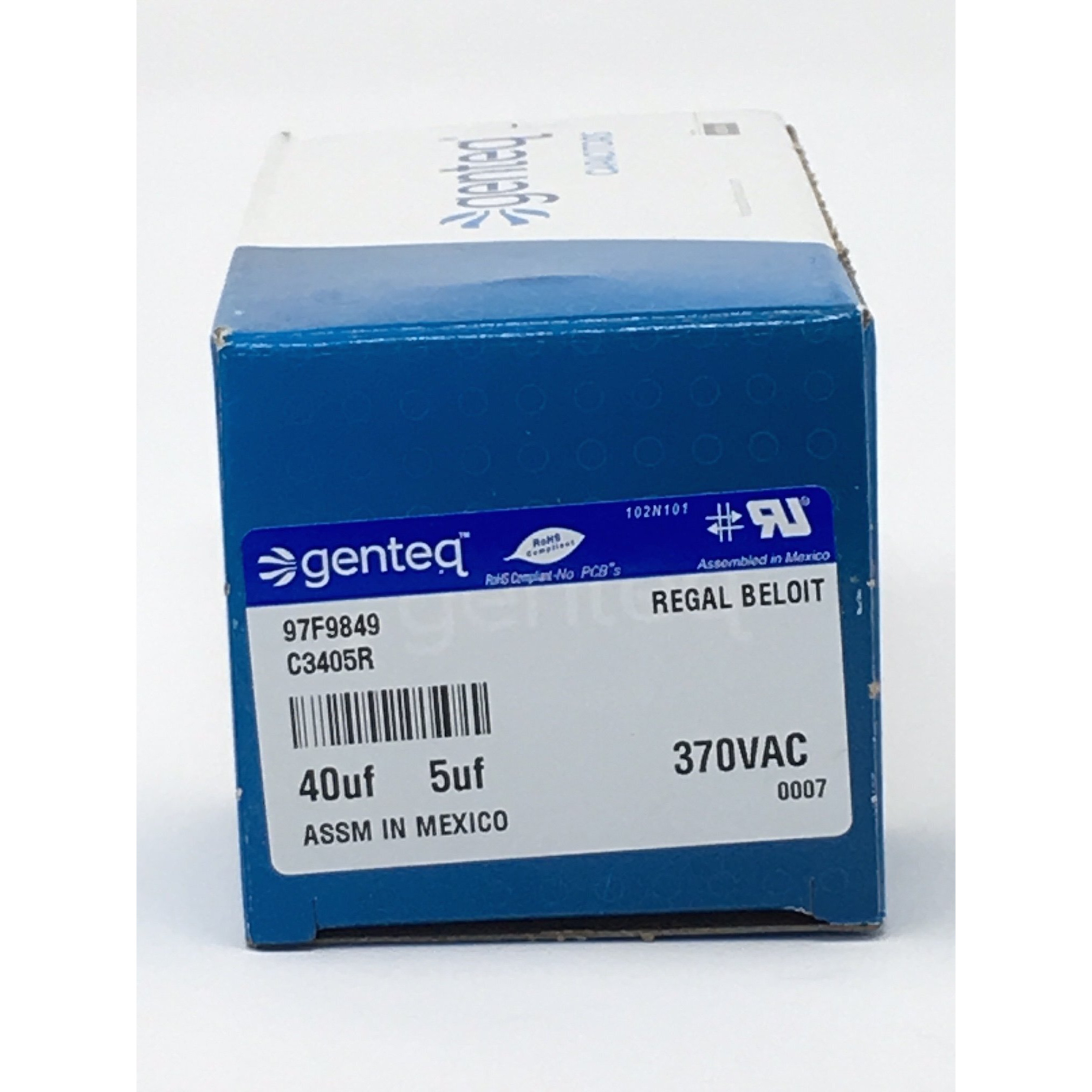 Genteq C3405R 97F9849 Capacitor Motor Run  40/5Uf  6%  Case  370V