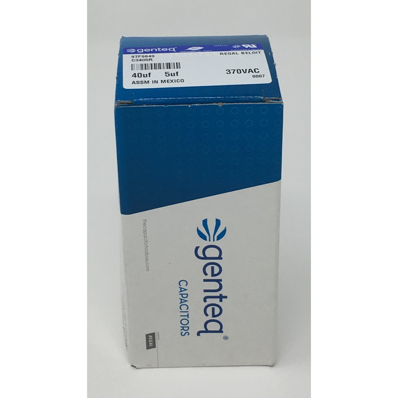 Genteq C3405R 97F9849 Capacitor Motor Run  40/5Uf  6%  Case  370V