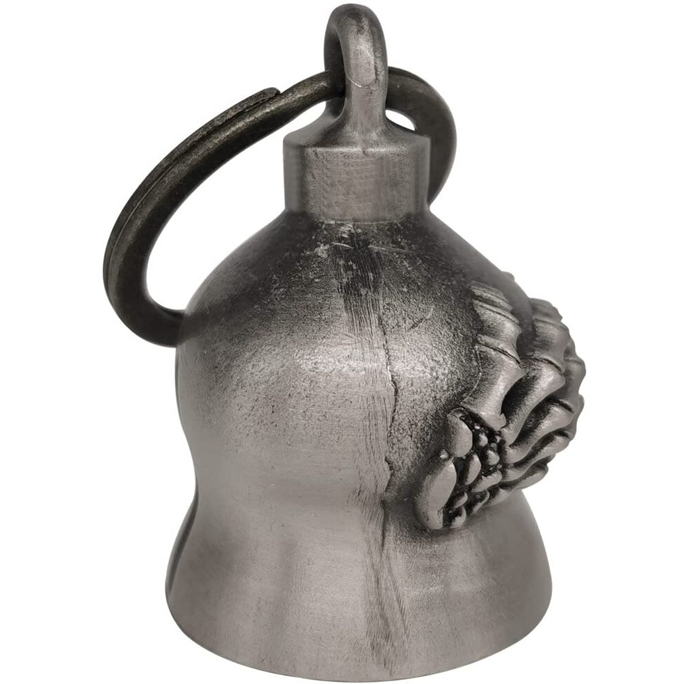 Dream Apparel Motorcycle Biker Bell W/Motorcycle Bell Hanger  Motorcycle Accessories Or Key Chain For Luck  Silver