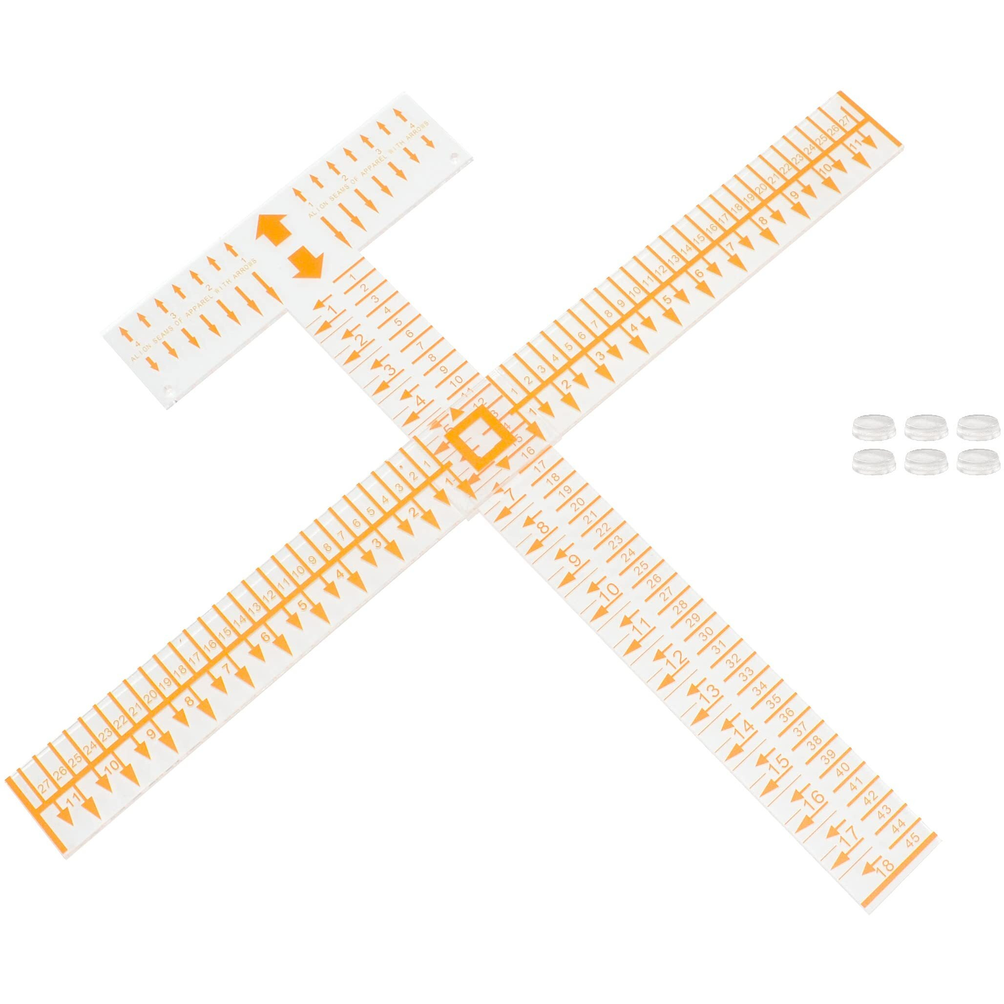 T-Shirt Alignment Ruler Guide Tool Set With Acrylic To Center Designs For Easy Make Sewing Adult Kids Children Little Boys Tee Clothing  Transparent