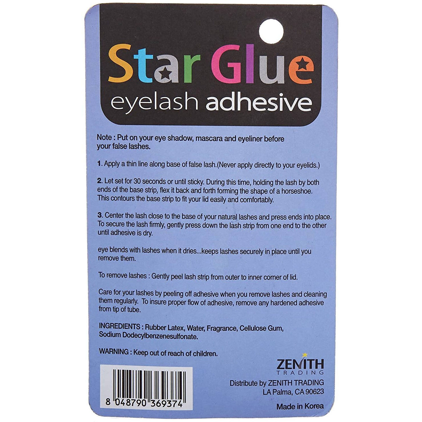 Star Glue Waterproof Eyelash Adhesive Dark For Eye Shadow Mascara And Eyeliner 10 Pcs