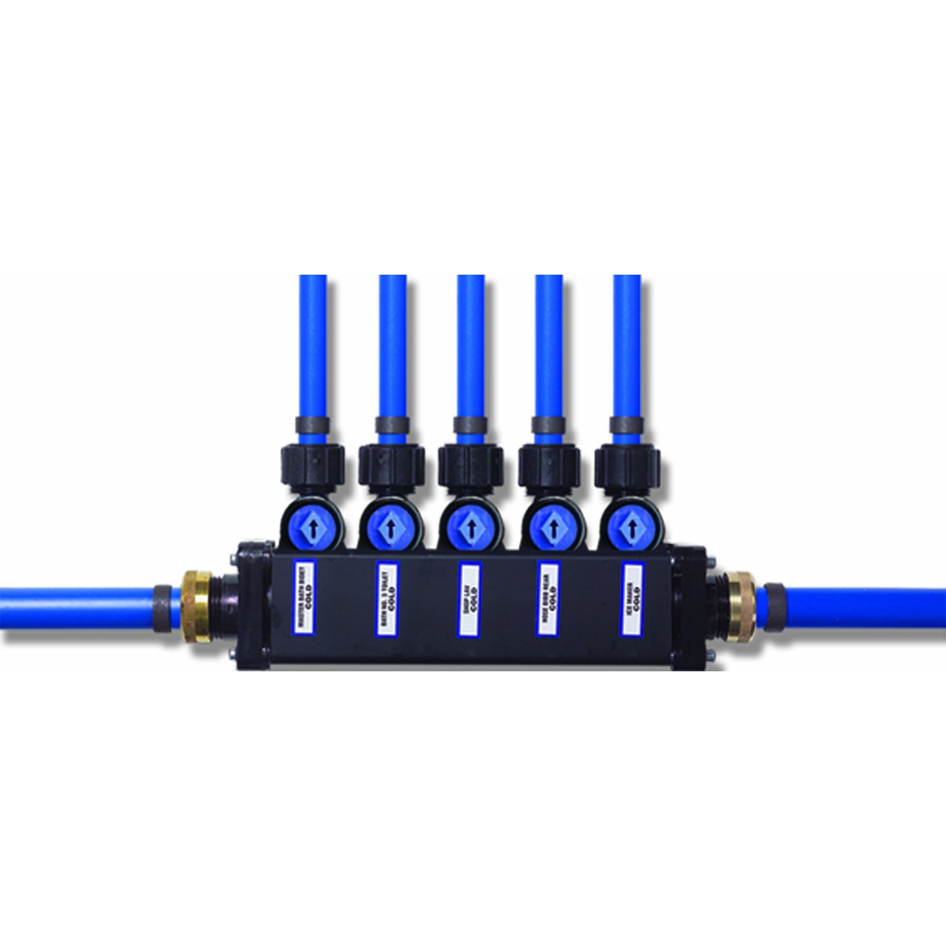 Viega 50063 Pureflow Zero Lead Minibloc-Poly Alloy Pex Crimp 1/2-Inch To 6 No. Of Outlets