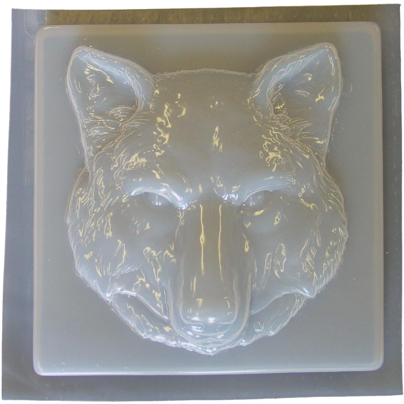 Wolf Head Plastic Craft Mold To Make Into Plaster Or Concrete Stepping Stones 1282
